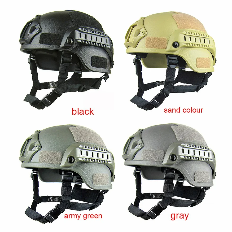 Casco de protección Airsoft, casco táctico militar versión MICH 2001 | Protección de cabeza unisex Airsoft Gear Paintball con soporte NVG y guías laterales para juegos CS al aire libre