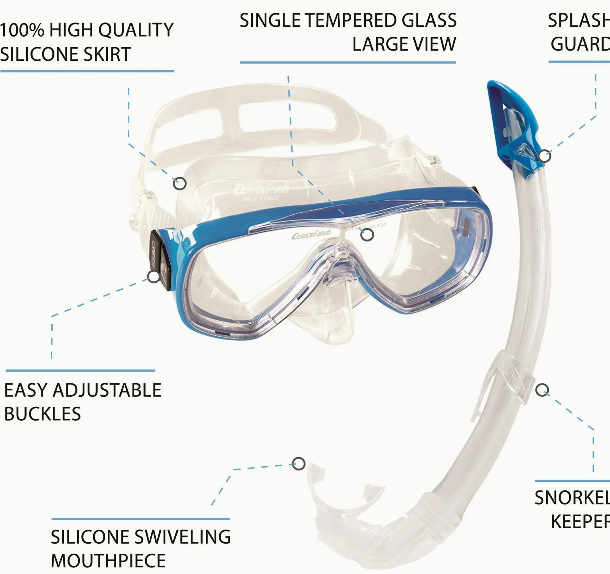 Cressi Onda Mare - Kit de máscara y tubo para snorkelling