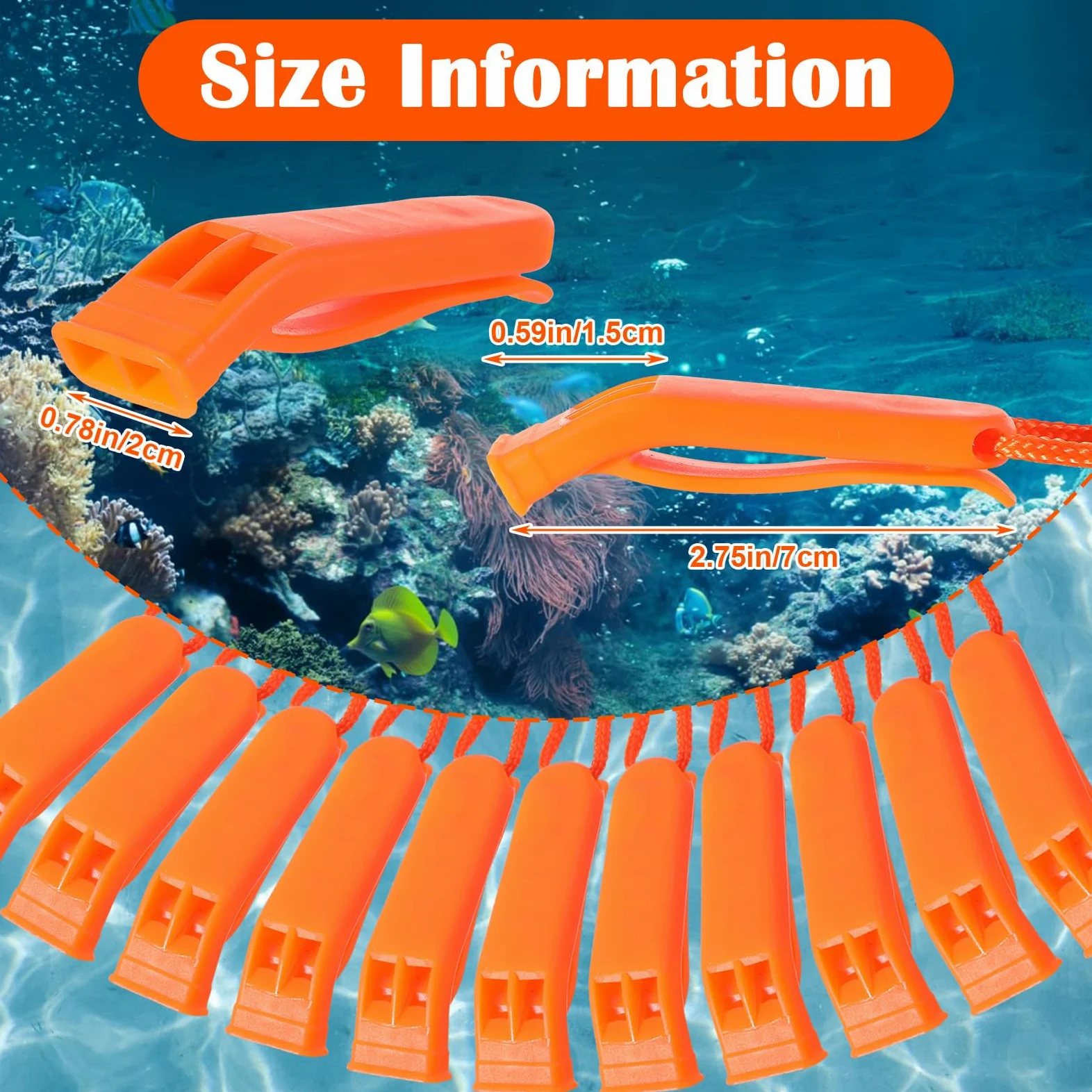 100 silbatos de emergencia con cordón de seguridad, silbatos de supervivencia para seguridad, camping, senderismo, canotaje, caza, supervivencia, rescate, señalización