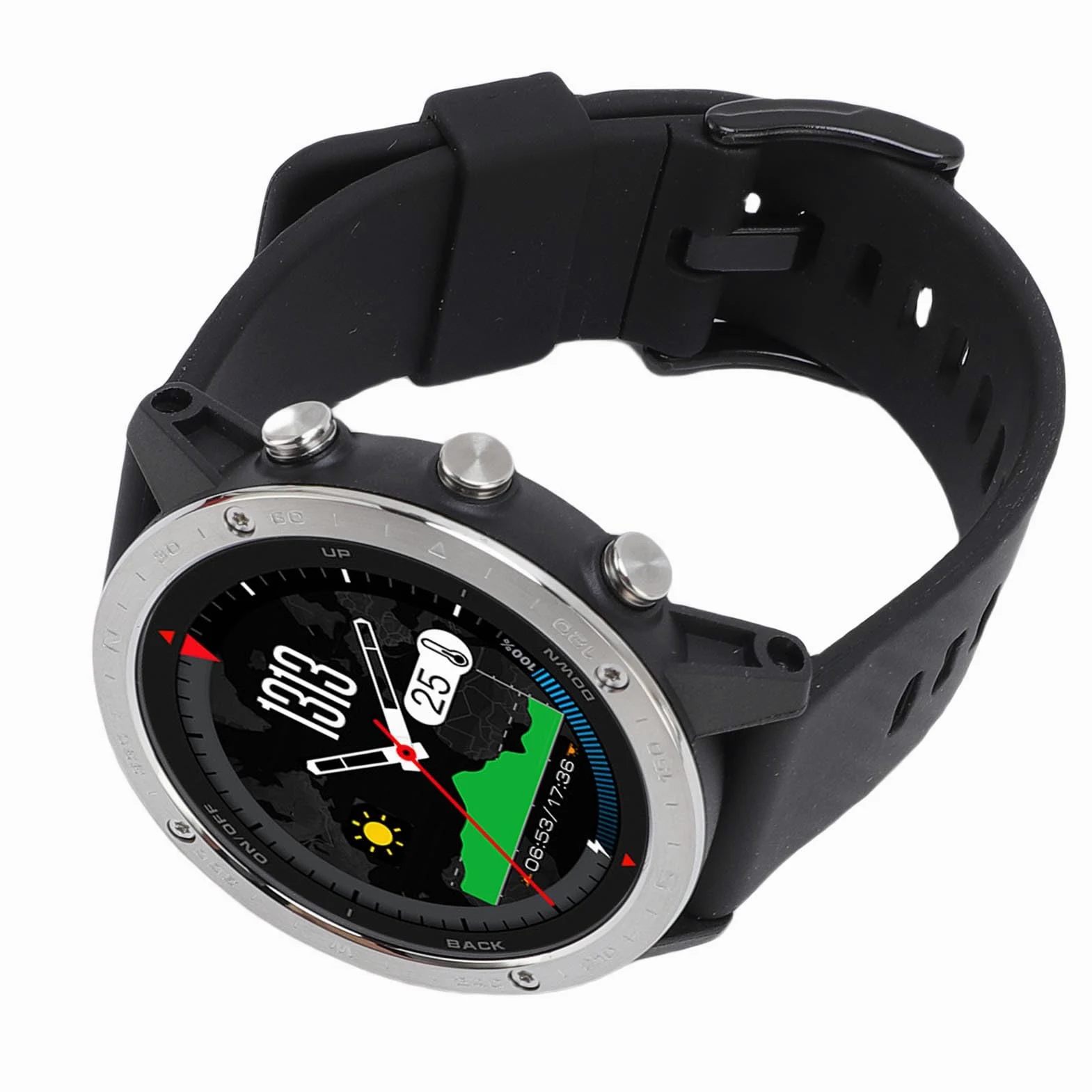 Dilwe Reloj Inteligente para Buceo, Barómetro con Sensor de Profundidad, Datos de Buceo en Tiempo Real, Resistente Al Agua hasta 50 M, Batería de 320 MAh, Notificaciones de Mensajes de (Black)