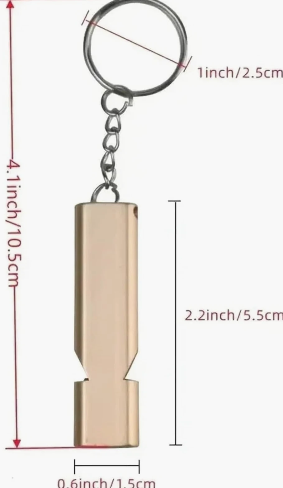 Silbato de supervivencia de emergencia, silbato de seguridad de alto decibelio, silbato de aluminio de doble tubo con llavero, silbato fuerte portátil para senderismo, camping, actividades al aire
