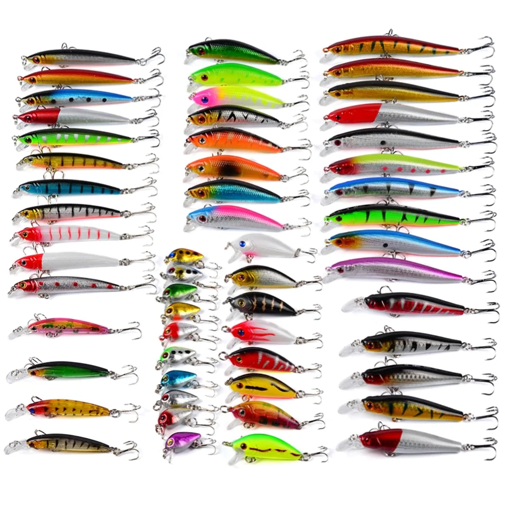 56PCS Señuelos de Pesca con Ganchos, Cebos Artificiales, Swimbait, Manivela, Cucharillas y Accesorios para la Pesca #6
