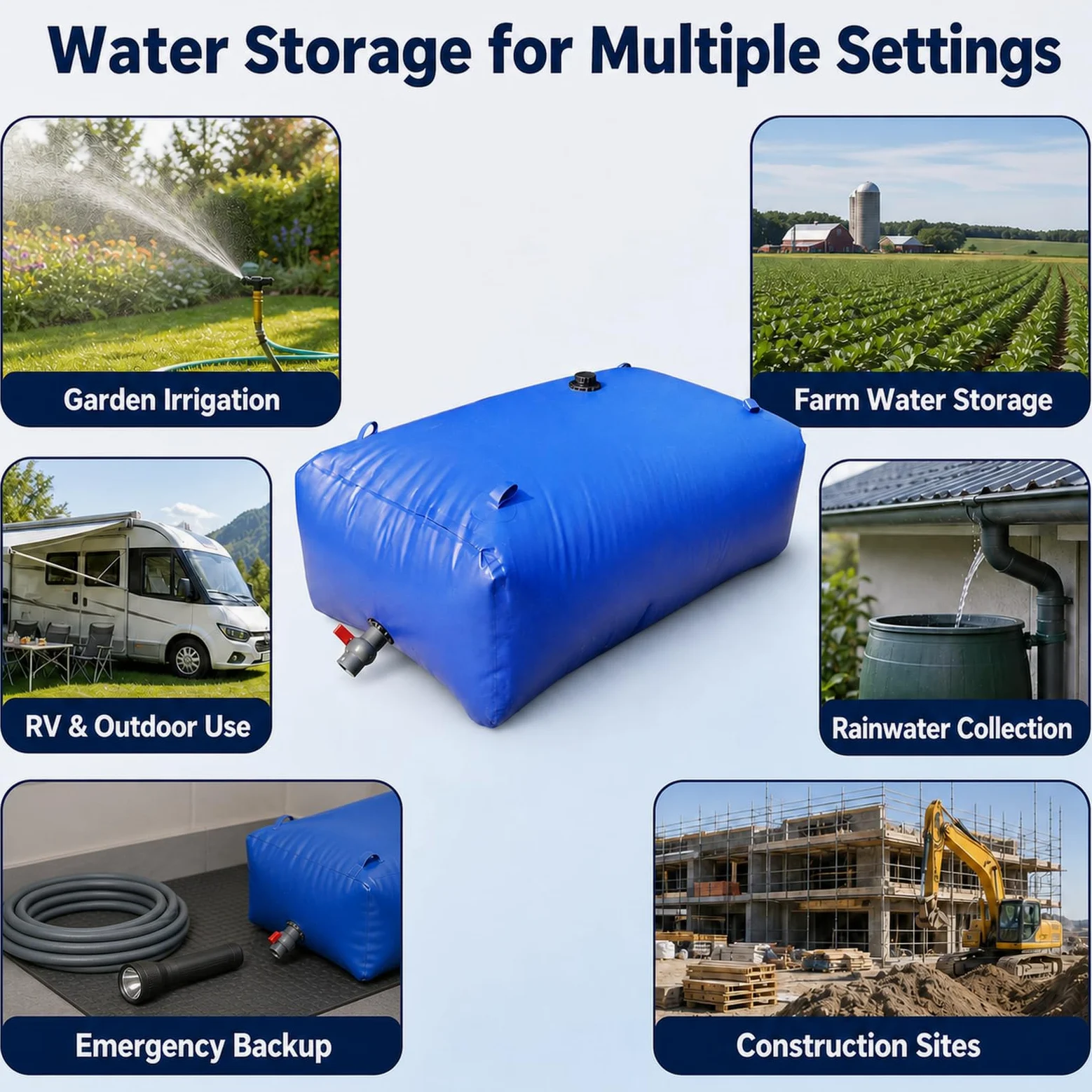Tanque De Agua Plegable,DepóSito De Agua Plegable con Grifo,Contenedor De Agua PortáTil De Gran Capacidad,Costuras Reforzadas,para Transporte De LíQuidos para JardíN