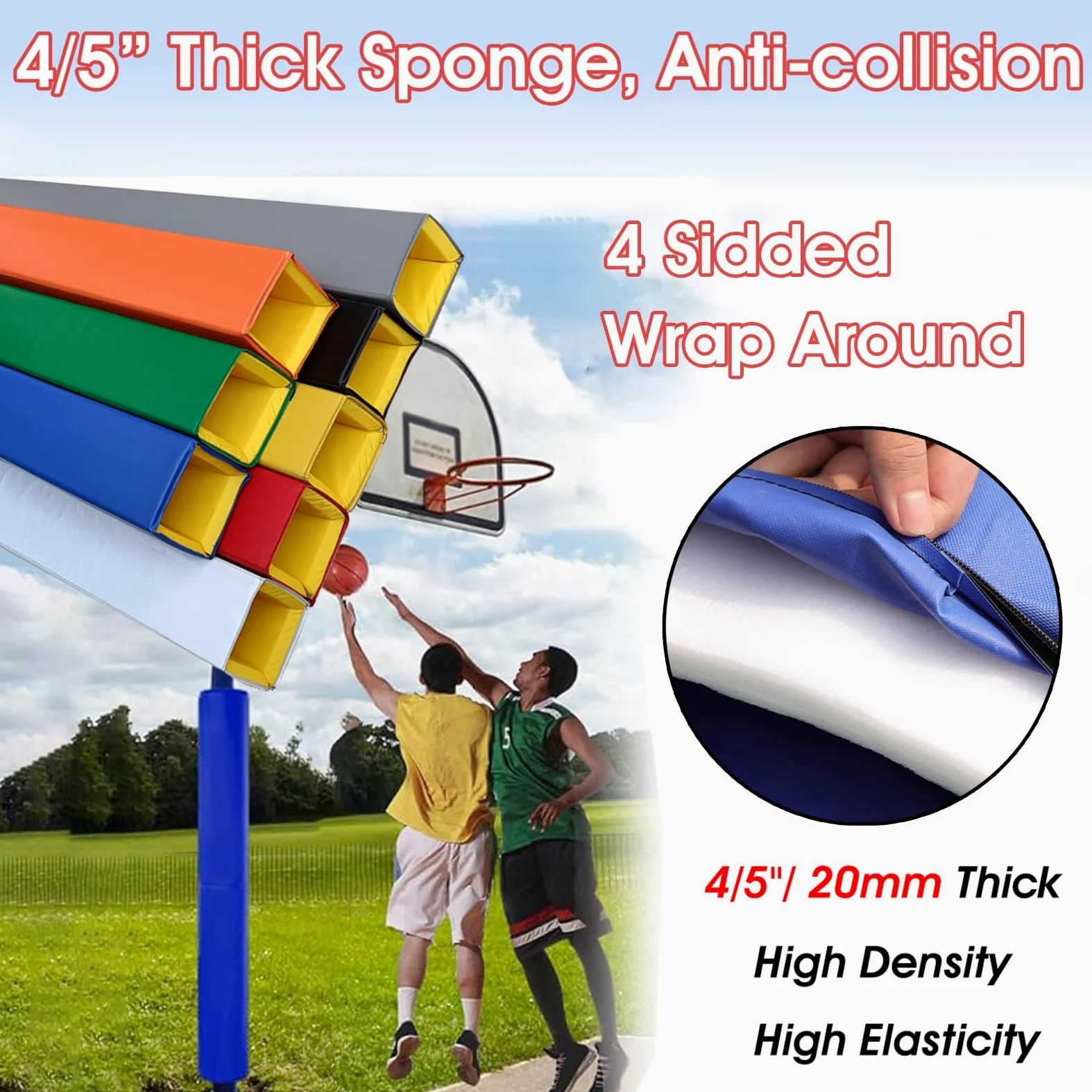 Cubierta de protección resistente al agua para equipos deportivos al aire libre, resistente a los rayos UV para aro de baloncesto acolchado