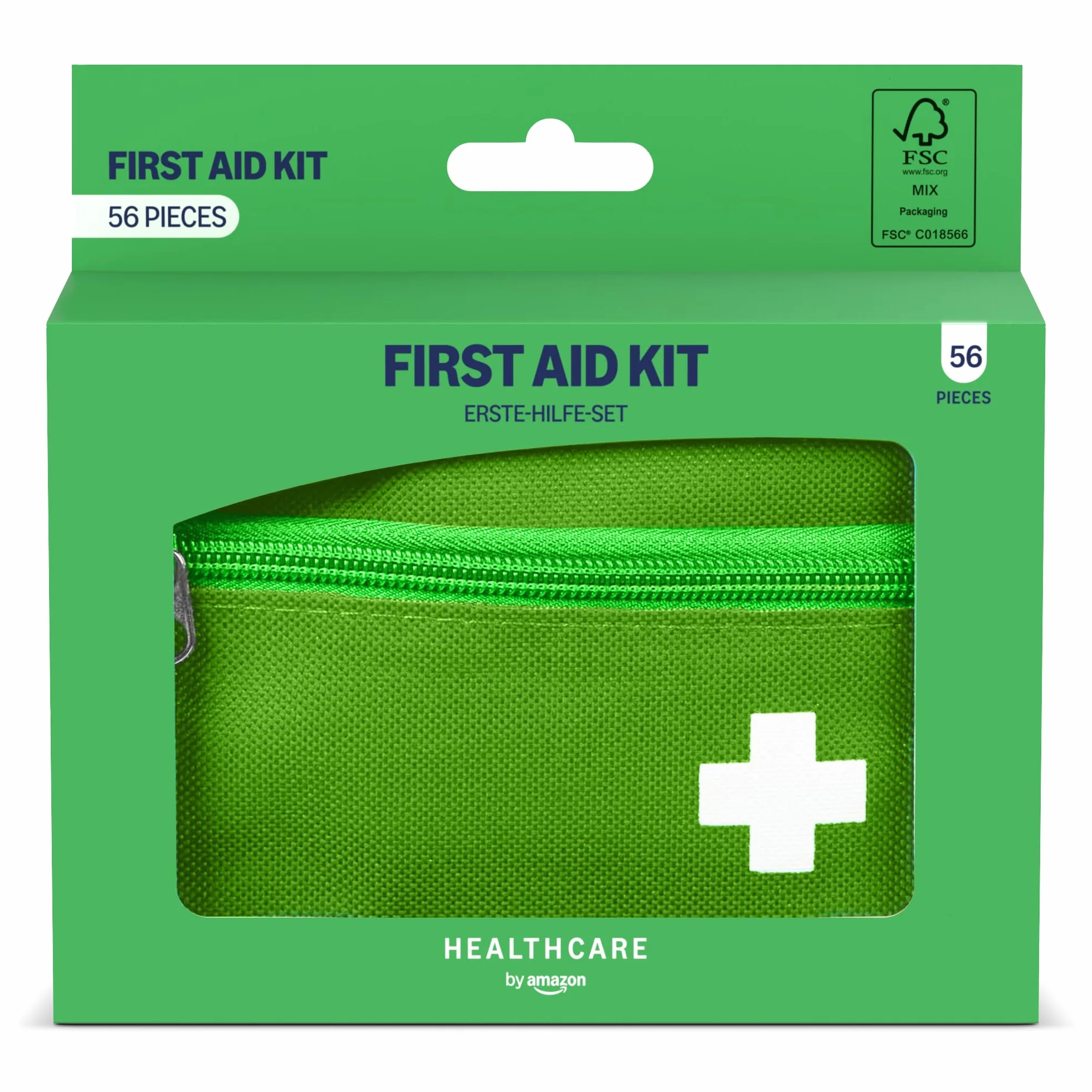 Kit de primeros auxilios Healthcare by Amazon, Verde, 56 unidades