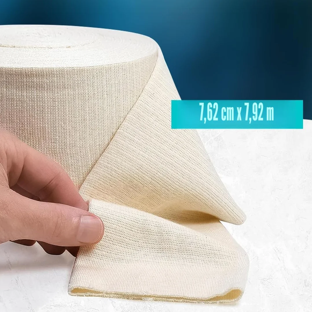 Vendas Tubulares Elásticas 7.6 cm x 7.9 m - Gasa Algodón Primeros Auxilios Talla D