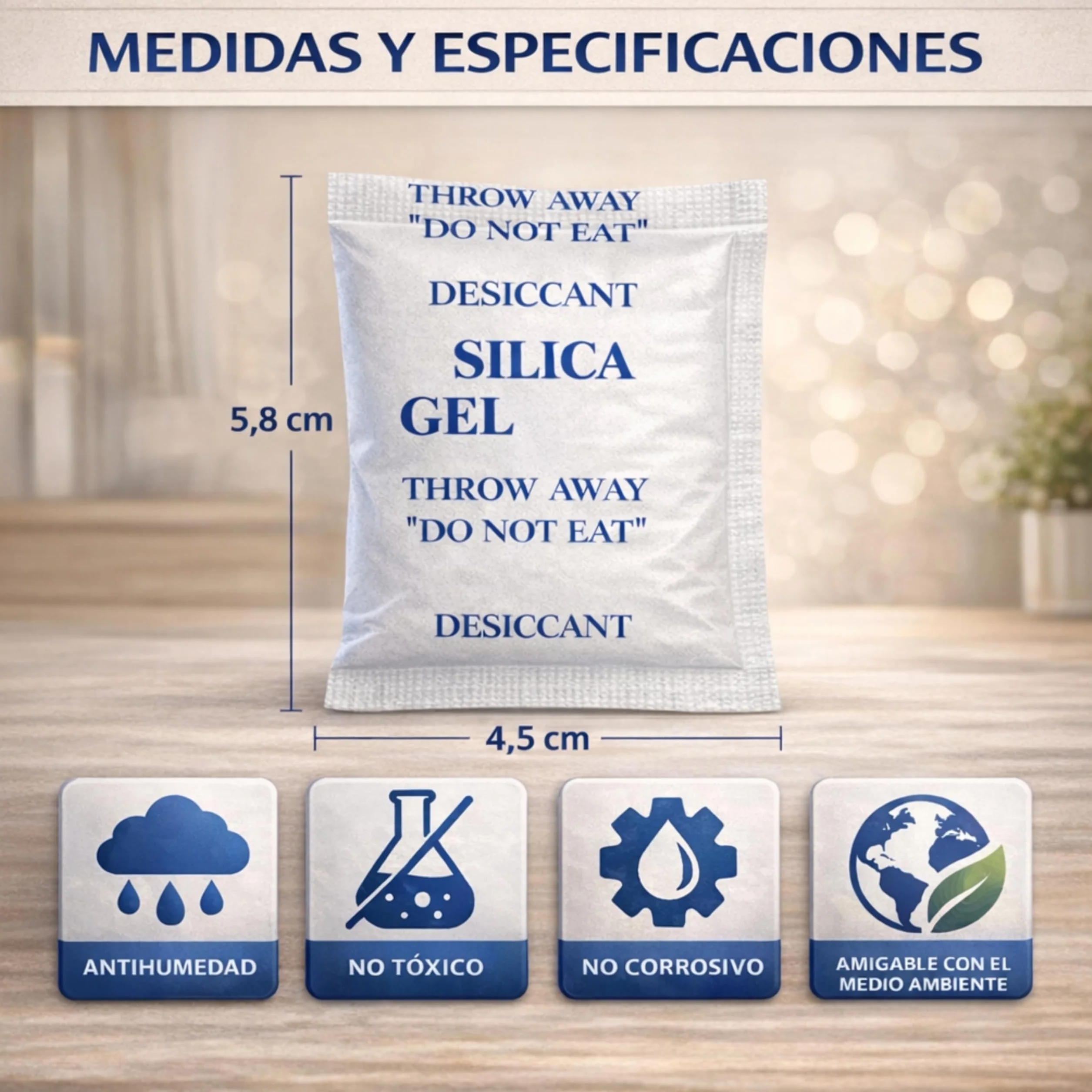 Bolsas Desecantes Antihumedad 35 PCS Activated Clay Gel de Sílice Absorbe Humedad Armarios Cajones