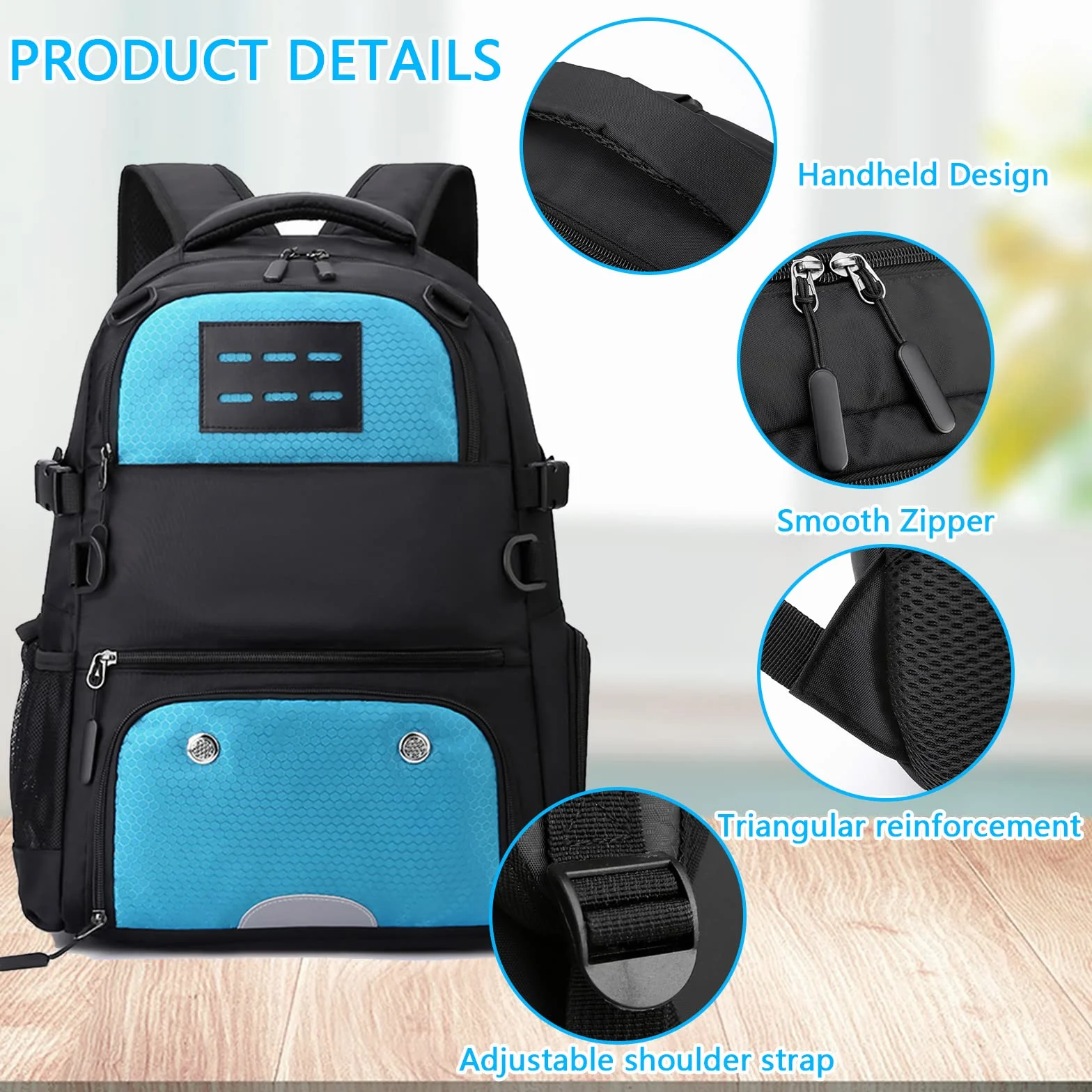 Aisny Bolsa de Baloncesto 30x20x49cm Mochila de Fútbol con Compartimiento para Balones y Zapatos