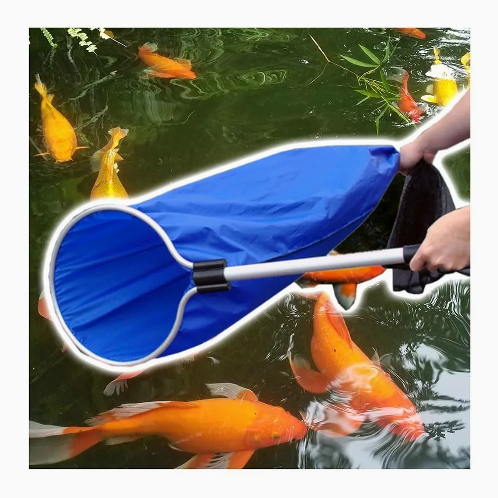 1 2 3 4 Paquetes Kit de Acuario de Calcetín Koi for Peces Medianos Grandes, Retiene Agua Cesta de Malla Suave y Profunda Accesorios de Transferencia con Mango