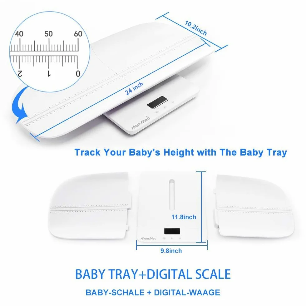 Báscula digital para bebés 50g-100kg con función de sujeción