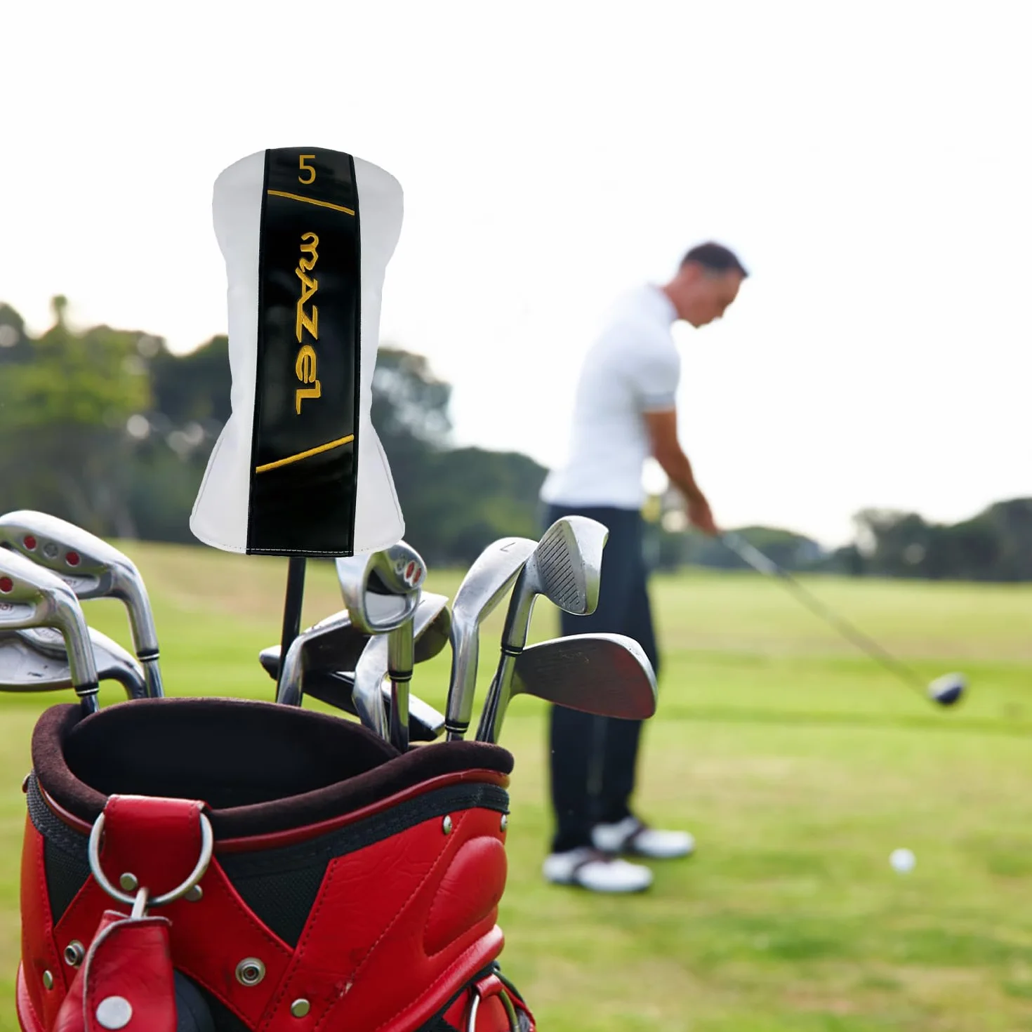 MAZEL Golf Wood Club 3 Madera o 5 Madera Mano Derecha, Titanium Fairway Woods Grafito Eje 44 pulgadas