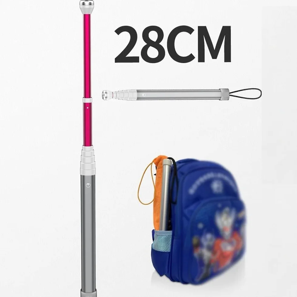 bastón, Bastón telescópico Plegable Blanco Extensible for Ciegos y Personas con discapacidad Visual retráctil