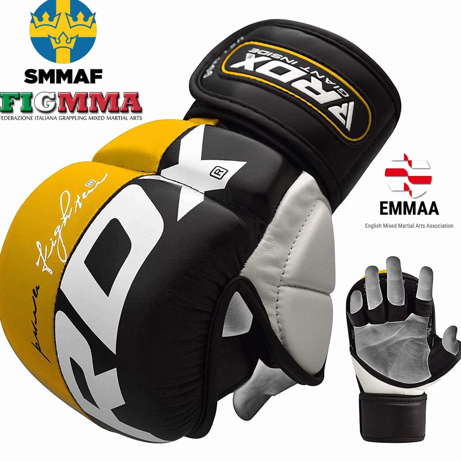 RDX Maya Cuero Guantes Boxeo Saco Sparring Entrenamiento Mitones Muay Thai Kick Boxing