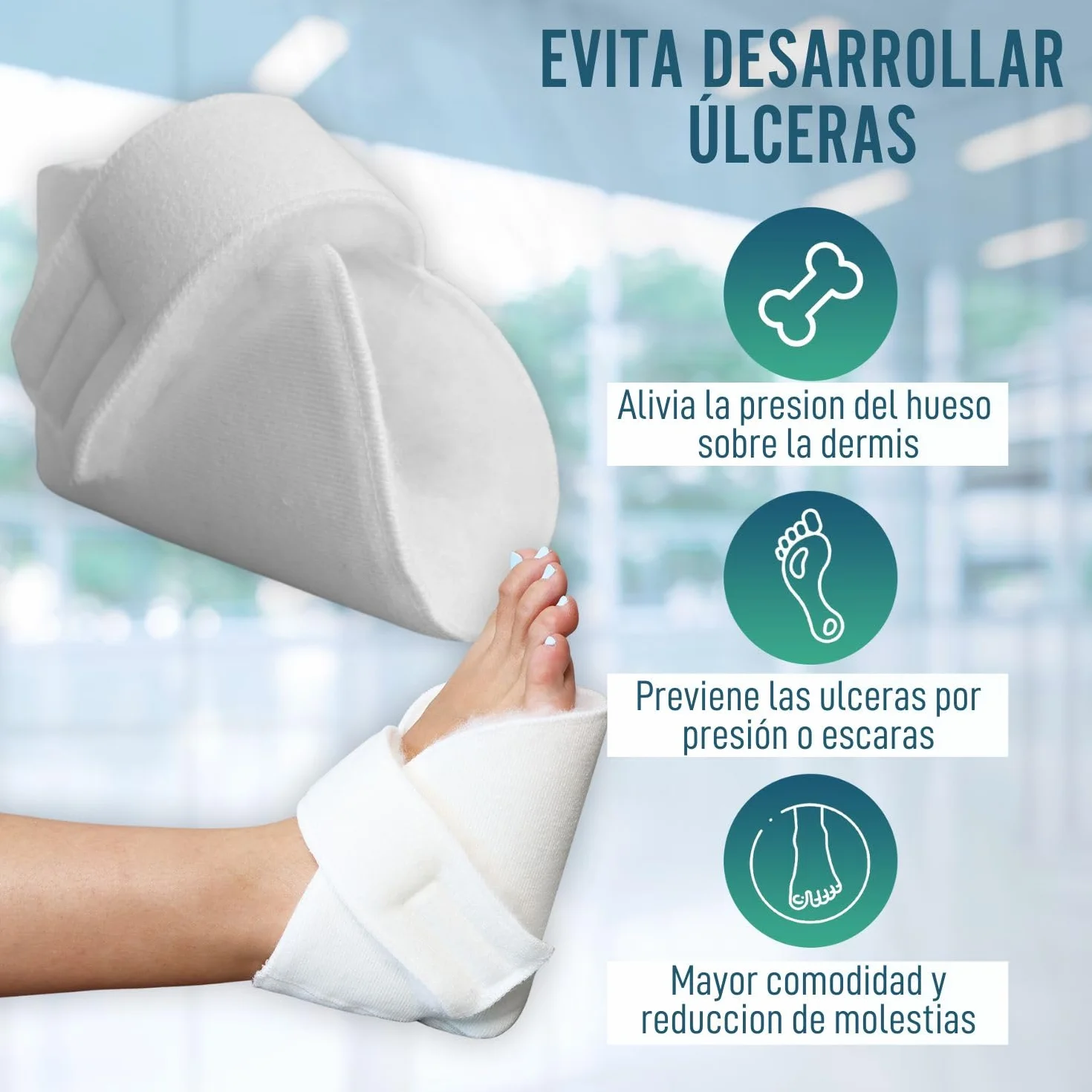 OrtoPrime Protectores de talón para úlceras por presión, paquete de 2 forro polar