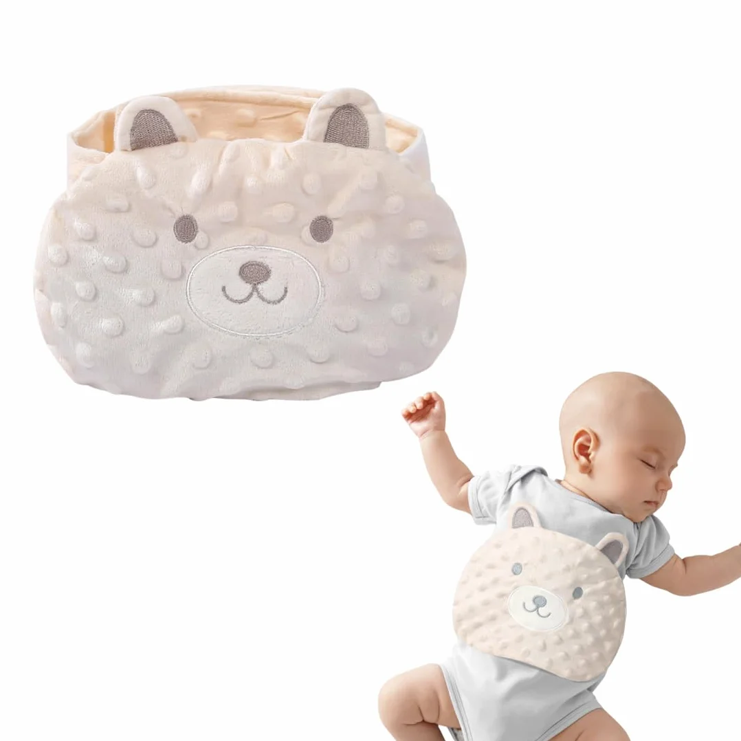 Cinturón de Calor Anticólicos para Bebé con Bolsa de Semillas, Ajustable, Beige