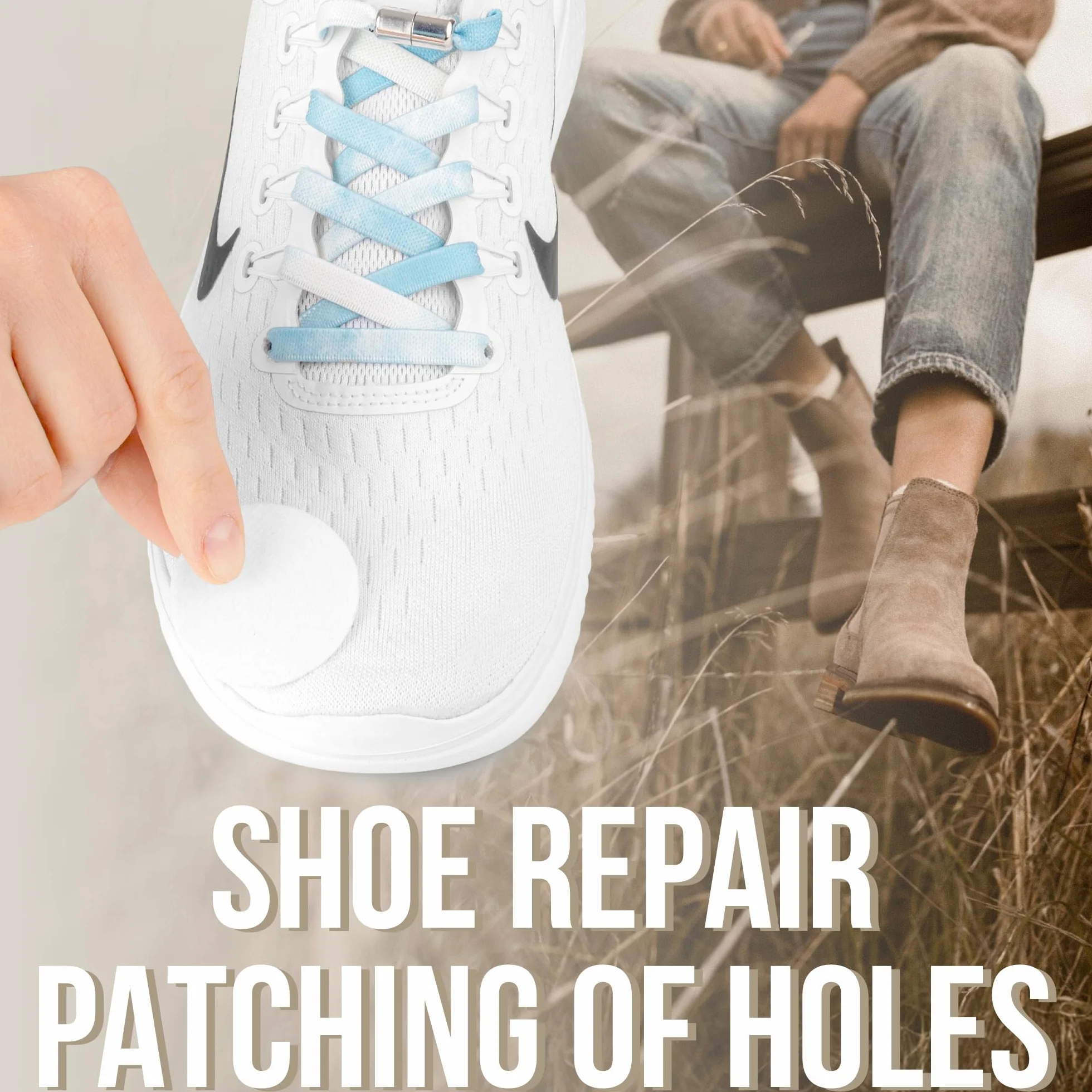 SULPO Parche protector de talón y reparación para zapatos, 6 unidades, blanco