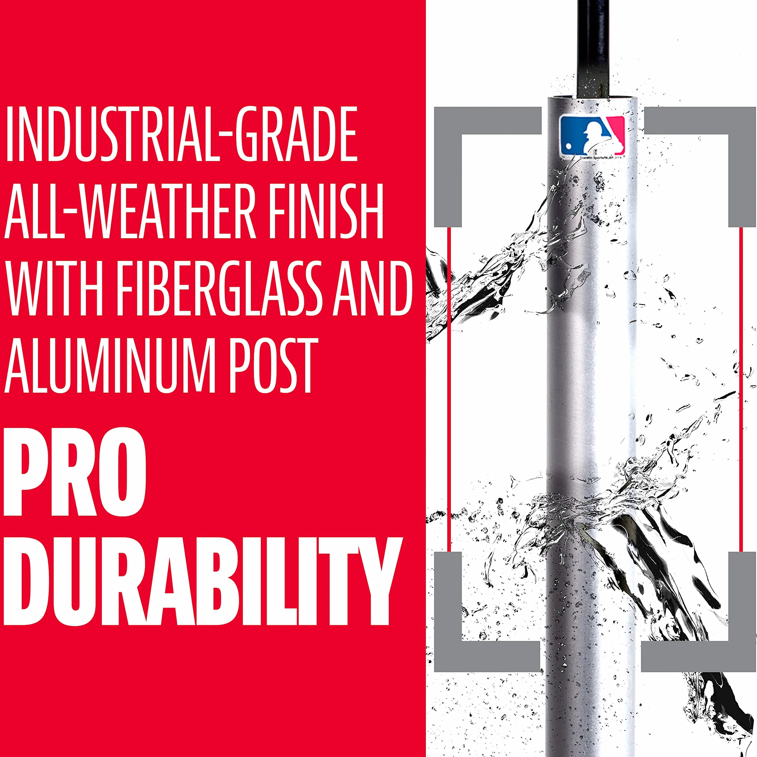 Franklin Sports Baseball + Softball Batting tee - MLB Pro Porta Hitting tee - Portable, Weighted Batting tee for Baseball + Softball - Adjustable tee