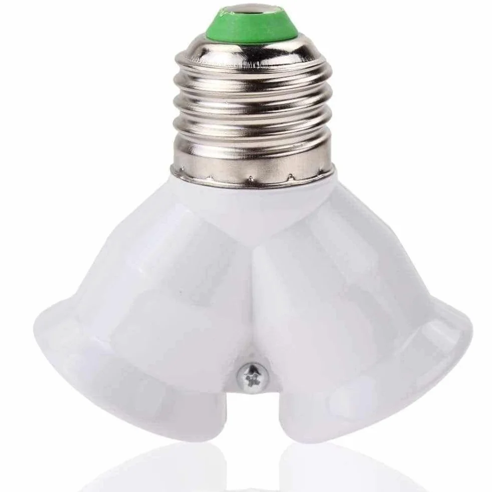 TECHZOCO Casquillo divisor E27 Adaptador 2 vías Lámparas doble LED Carga máxima 15W IP20 2 en 1