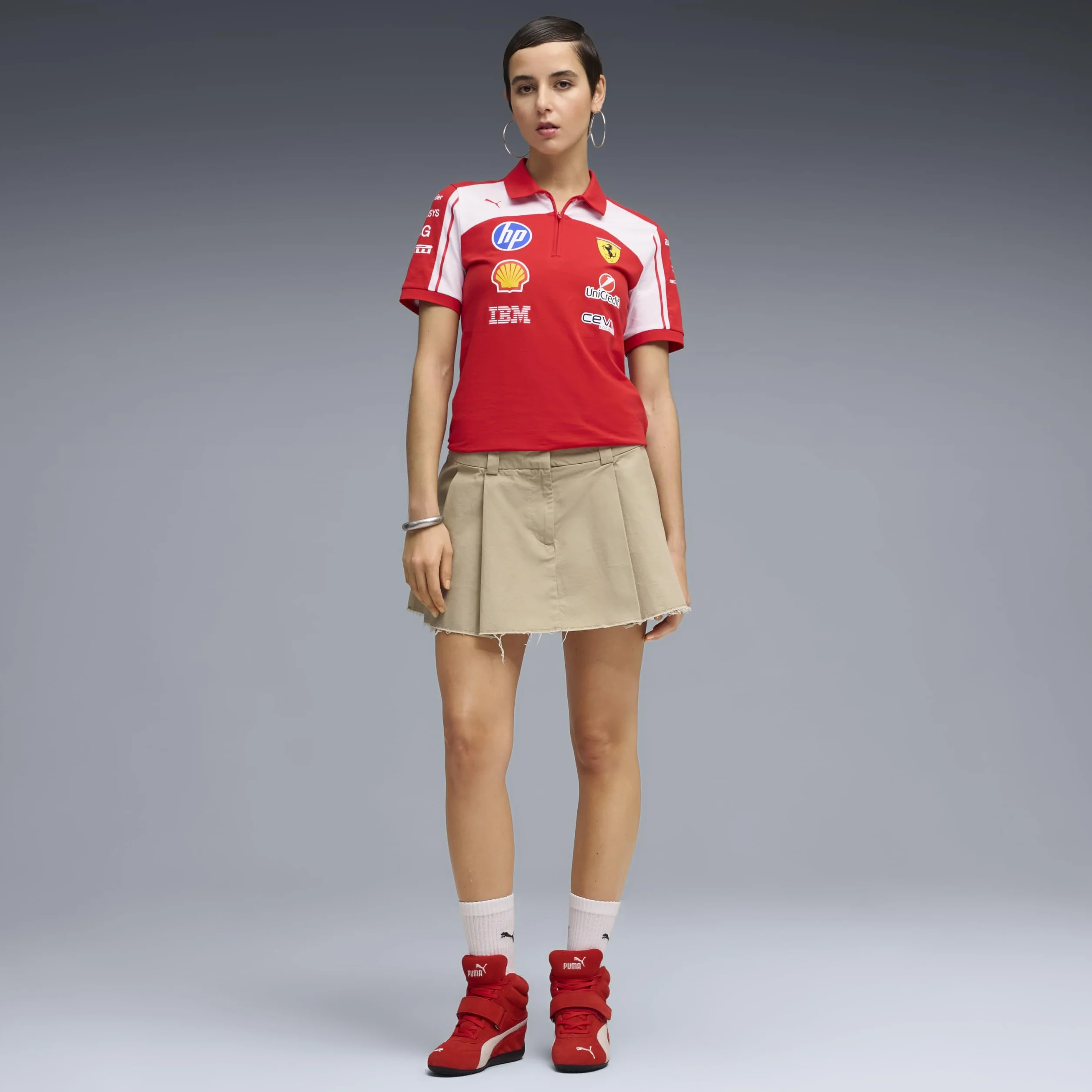 PUMA Scuderia Ferrari F1 2026 Polo del Equipo para Mujer - Rojo