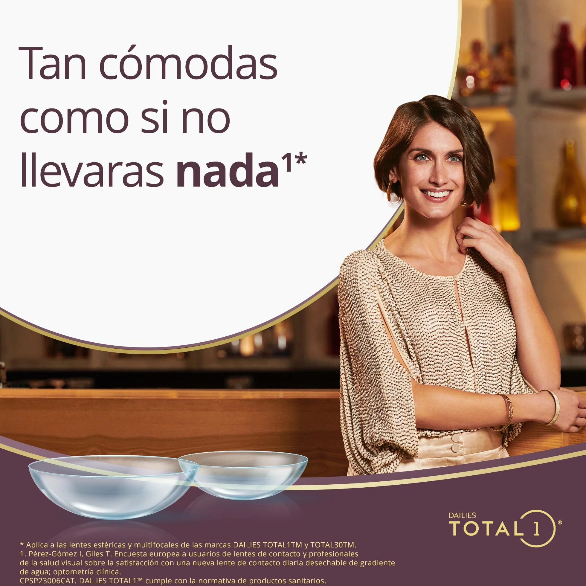 Dailies Total 1 Lentes de contacto reemplazo diario Pack 30 R 8.5 mm D 14.1 mm -2.25 Diopt