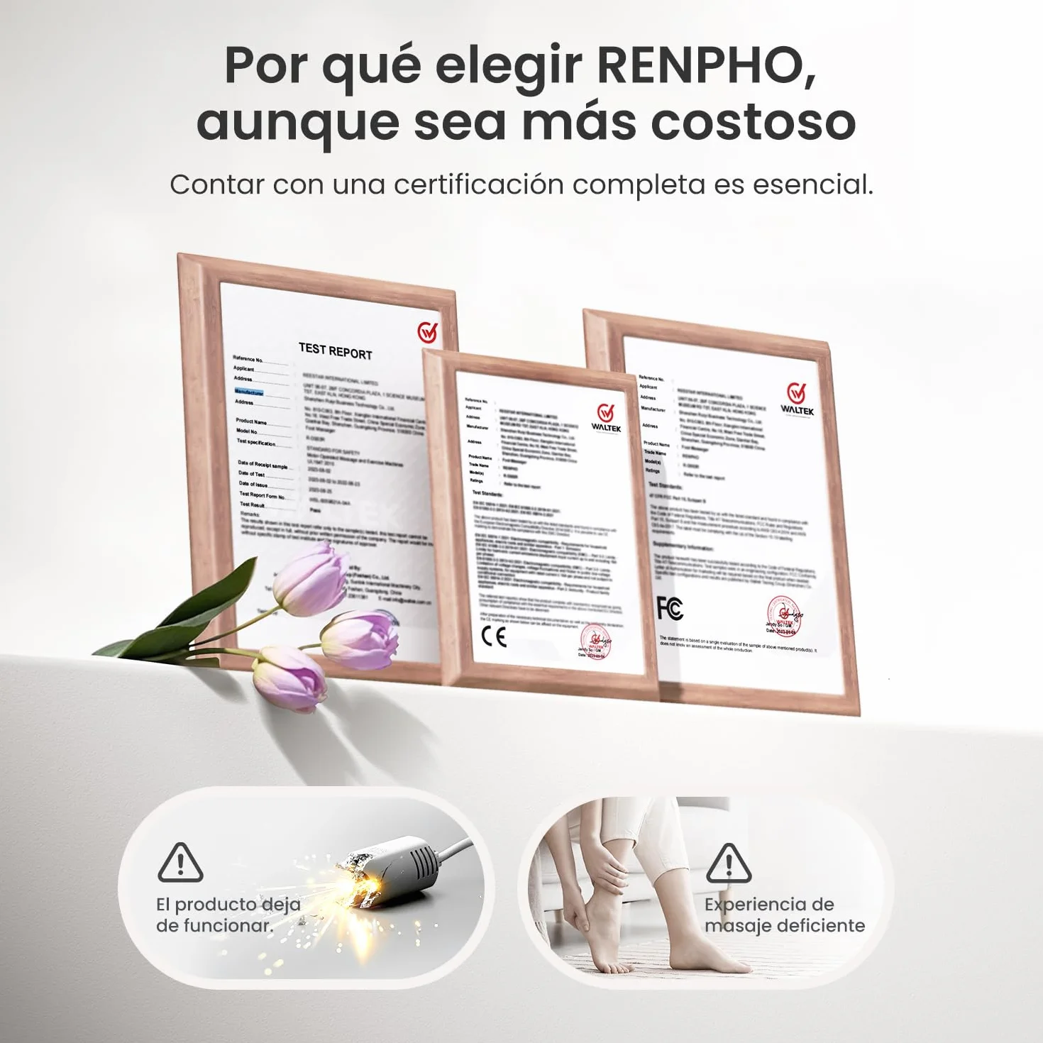 RENPHO Masajeador de pies con calor para fascitis plantar, Shiatsu, Compresión, 3 intensidades