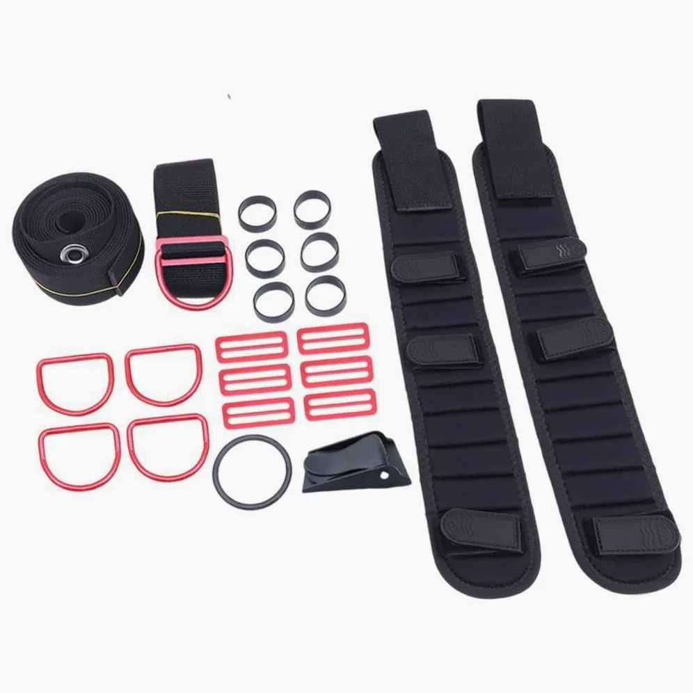 Anillos de Goma livianos, Deslizadores triples Anchos, cómodo Kit de Buceo, Materiales de Primera Calidad, Opciones prácticas, Kit de Placa Trasera
