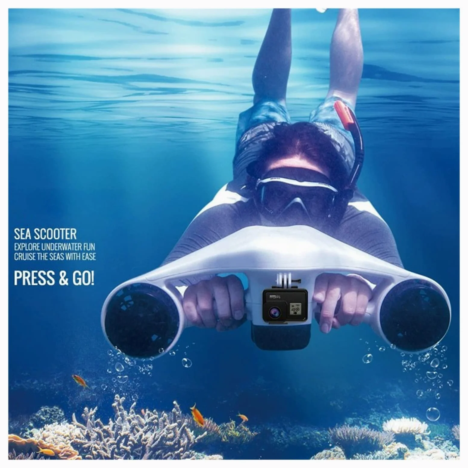 Scooter submarino, Hélice Subacuática Manual Pequeña Asistida Por Energía Eléctrica For Buceo, Natación, Refuerzo De Tiro, Equipo De Buceo For Niños Y Adultos(Oranje)