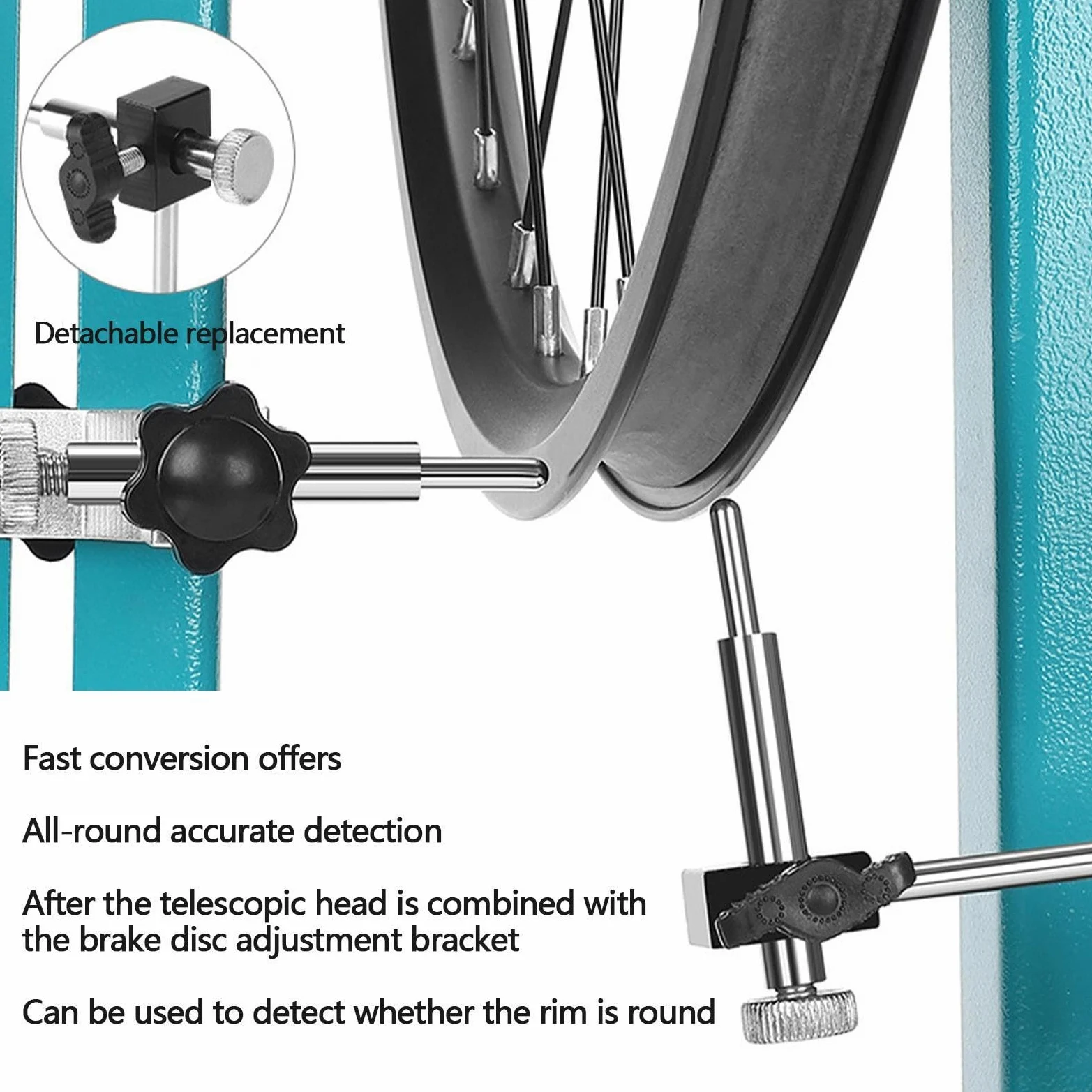 Soporte de alineación de rueda biciclo – Mesa de afinación de llantas de | dos ciclos, soporte de rueda trasera de dos ciclos | Soporte de calibración de ciclo, llantas de mantenimiento de ruedas