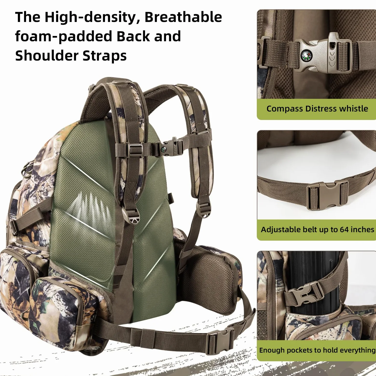 Mochila de caza para hombre, impermeable, camuflaje, paquete de caza, regalos de caza para hombres, equipo de caza, paquete de día de caza