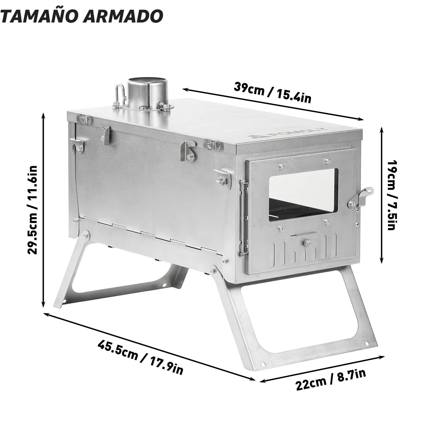 POMOLY Ti 0.6 - Estufa de titanio ligera portátil para acampar al aire libre (tubo de 3 m)