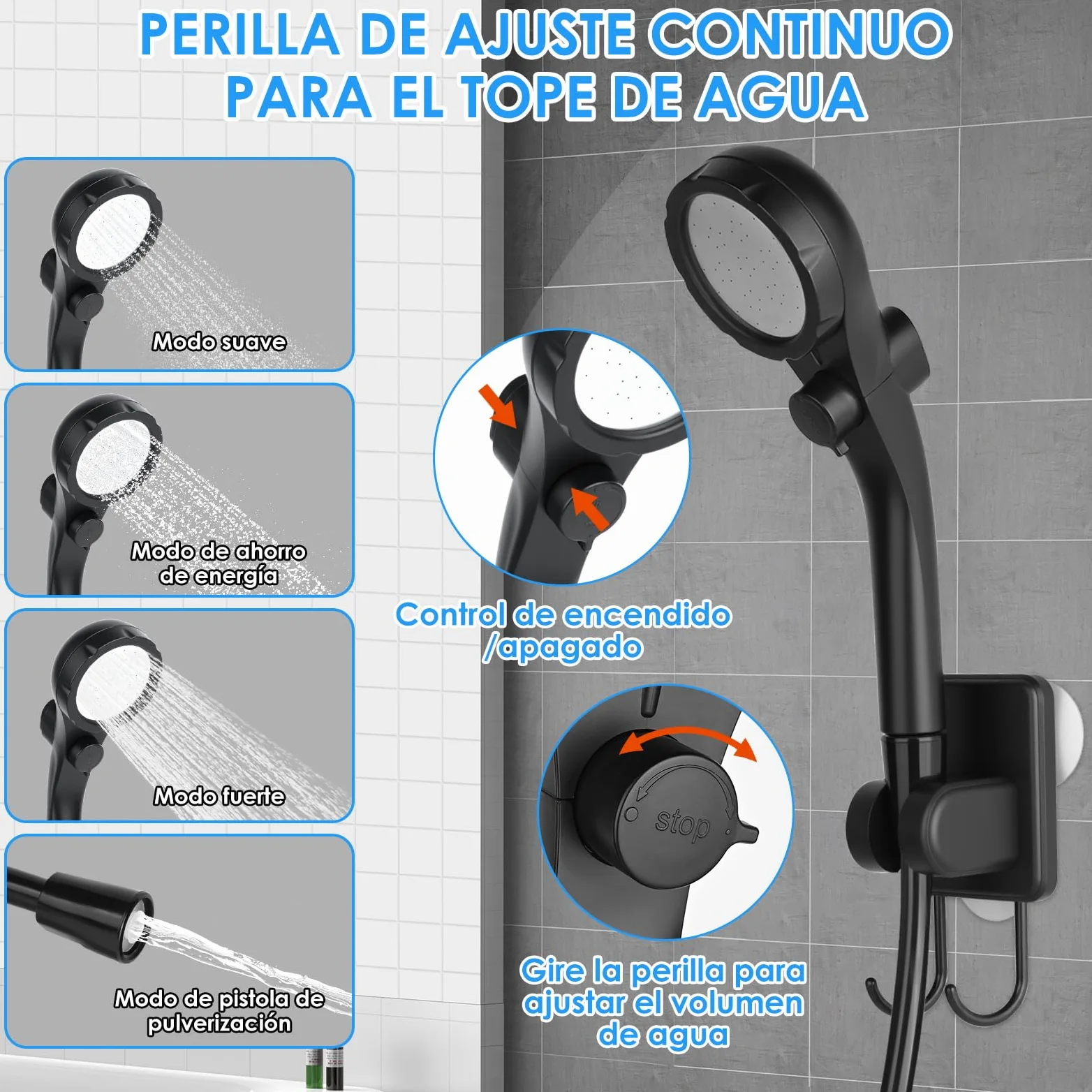 GuKKK Ducha Portatil Camping, 7800mAh Batería Recargable Ducha Camper, Ducha Camping con Pantalla LED Inteligente, Duchas de Exterior con Alcachofa y Manguera, para Camping Viajes jardín Coche Lavado