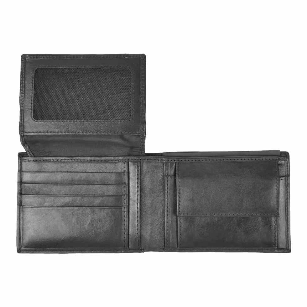 Cartera de Piel con Logotipo Estampado en Caliente, Producto Oficial SS LAZIO 173188, Negro, Cartera de Cuero