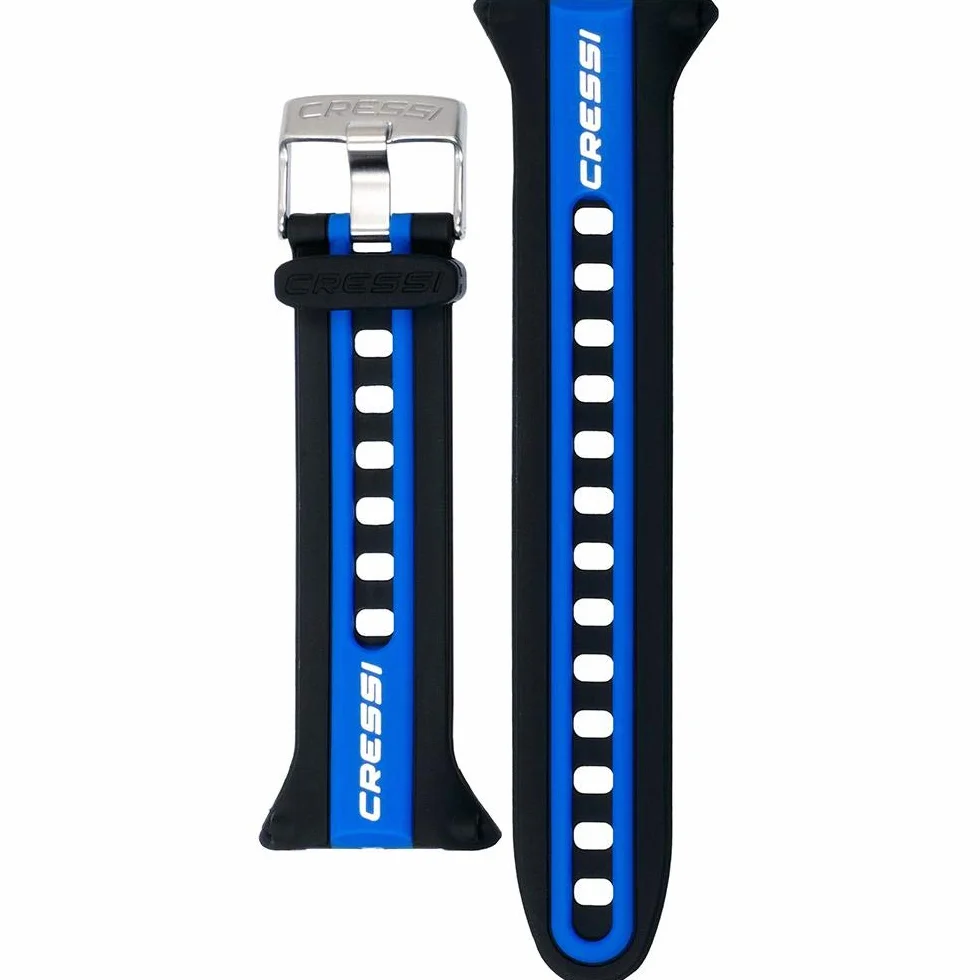 Cressi Watch Style Computer Band Black/Blue/White - Correa Original para Ordenador de Buceo, Negro/Azul/Blanco, Talla única