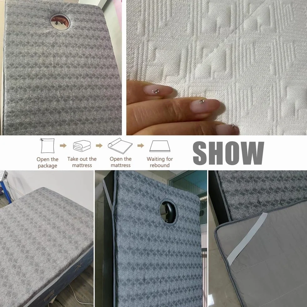 Topper de Colchón de Espuma Viscoelástica con Orificio Antideslizante 4 cm, 70x185 cm, Blanco