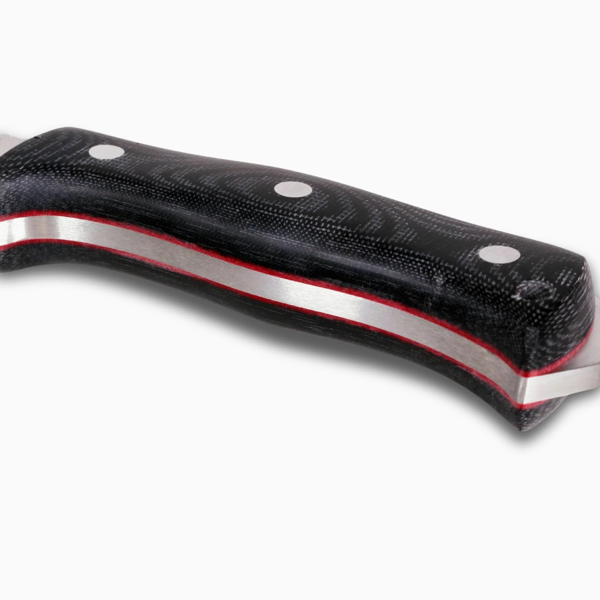 Joker Cuchillo Bushcraft Nomad CM125-P, hoja de 12,7 cm, mango micarta canvas, funda piel de color negro con pedernal, Herramienta de pesca, caza, camping y senderismo