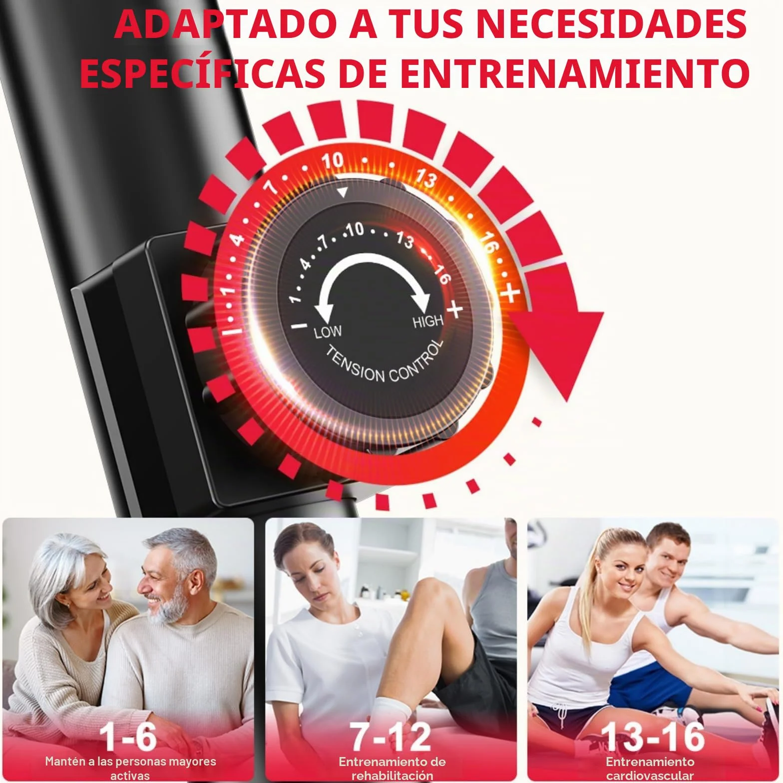 Bicicleta estática 5 en 1 con 16 resistencia magnética y capacidad de carga de 150 kg, ergómetro con respaldo y pantalla LCD, asas de frecuencia cardíaca, fitness