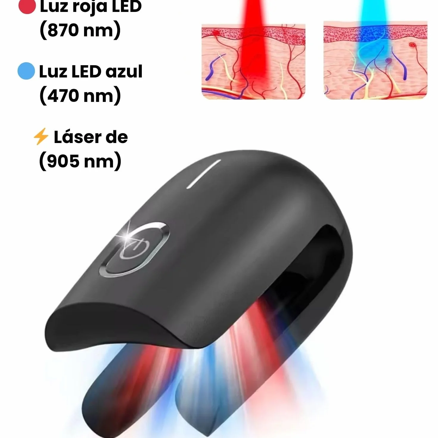 Tratamiento Hongos Uñas Pies Láser Onicomicosis Antifúngico Eliminar Micosis (Negro)