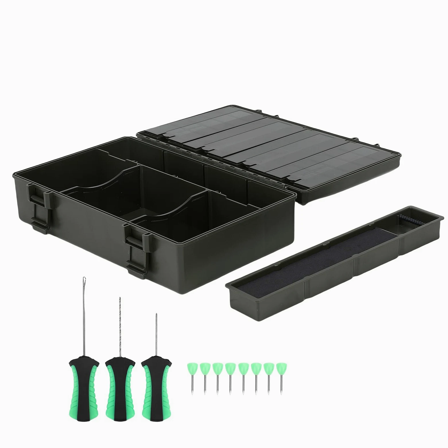 Cryfokt Caja de Aparejos de Pesca de Carpa con Báscula, Amplio Espacio de Almacenamiento para Entusiastas del Aire, Hecha de Plástico ABS, 1 Pieza (Caja de almacenamiento de pesca multifuncional)