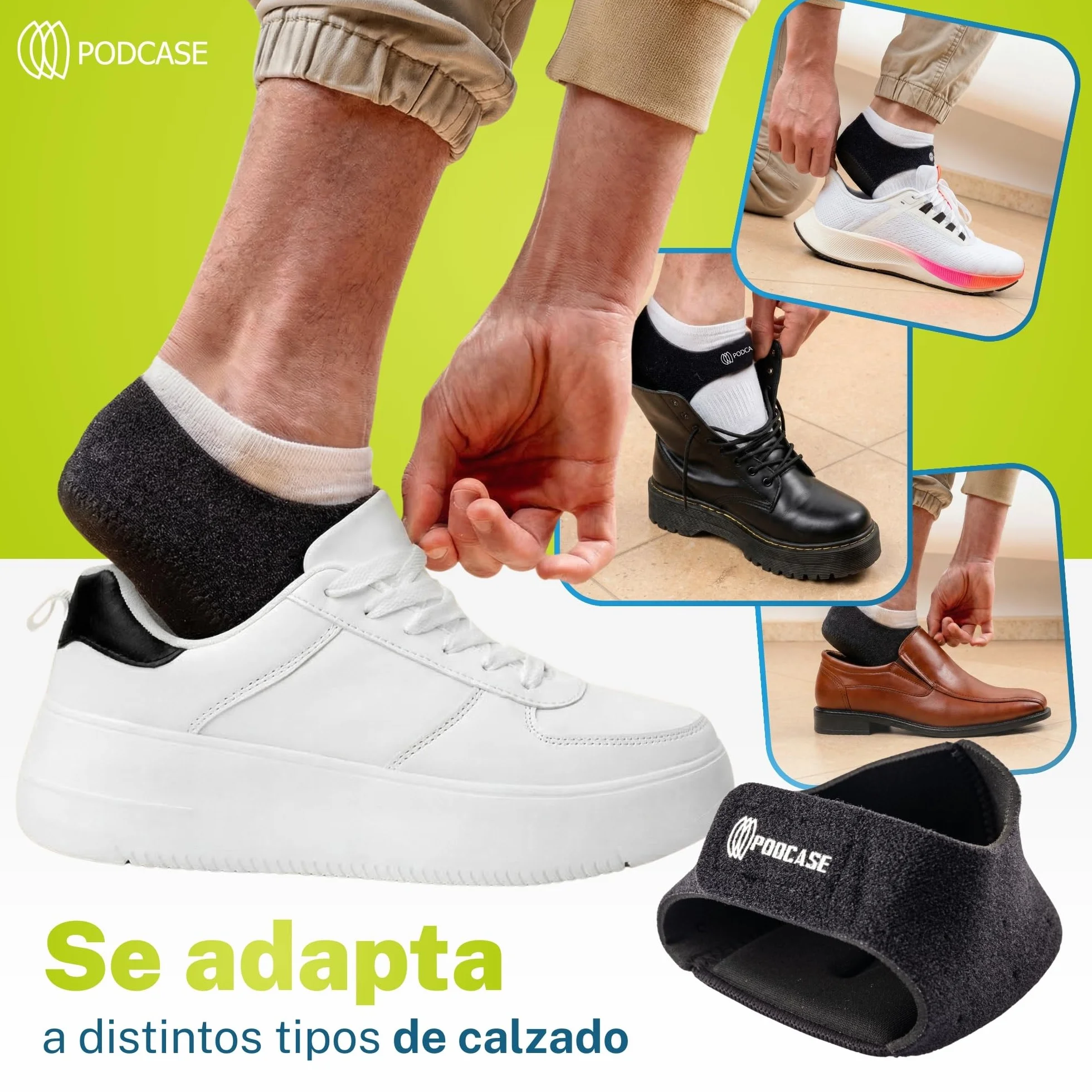 Taloneras Fascitis Plantar Silicona Mujer Hombre Plantillas Zapatos Cierre Ajustable Antideslizantes Alivio
