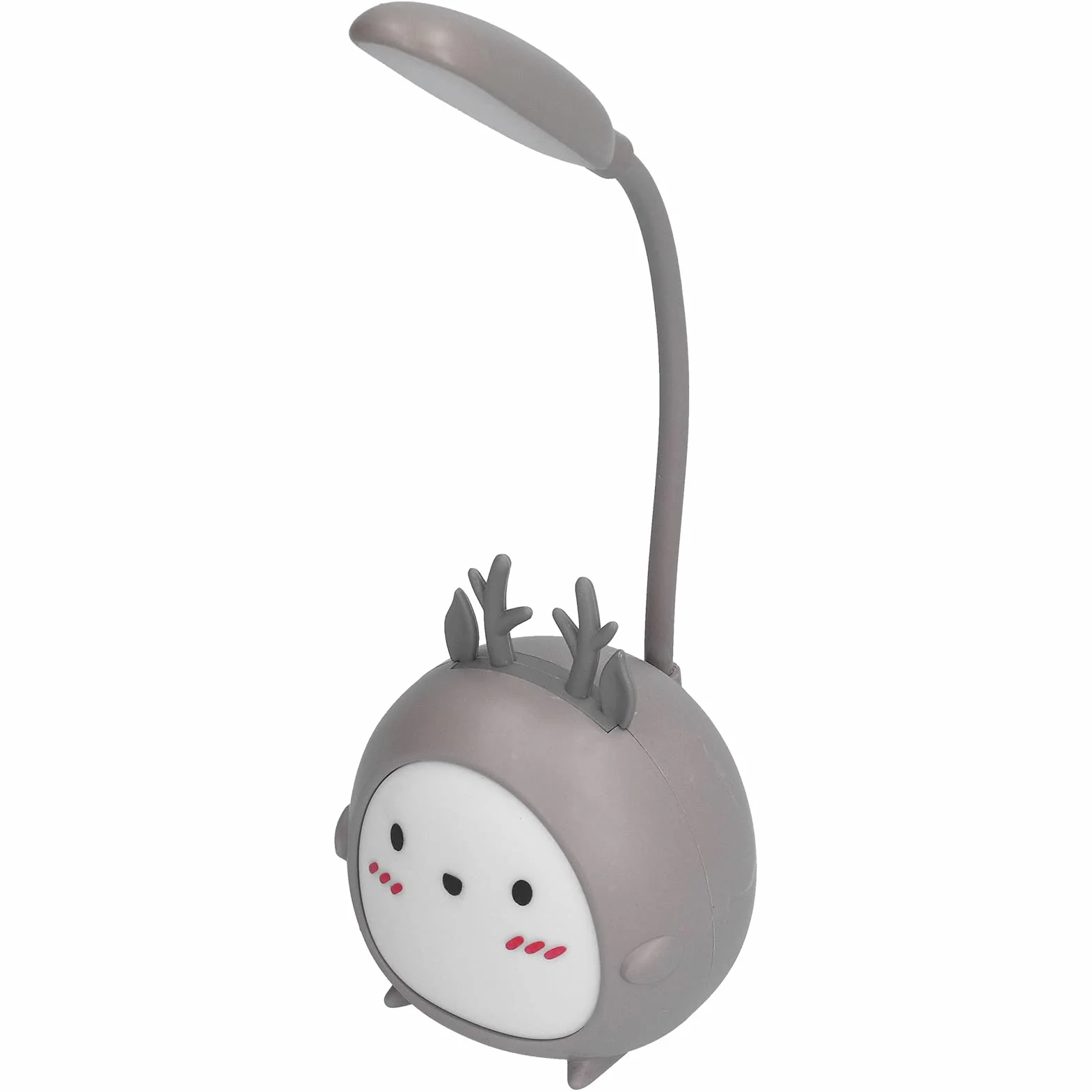 Lámpara de Escritorio LED de Animales de Dibujos Animados con Portalápices, Recargable USB, Diseño de Alce