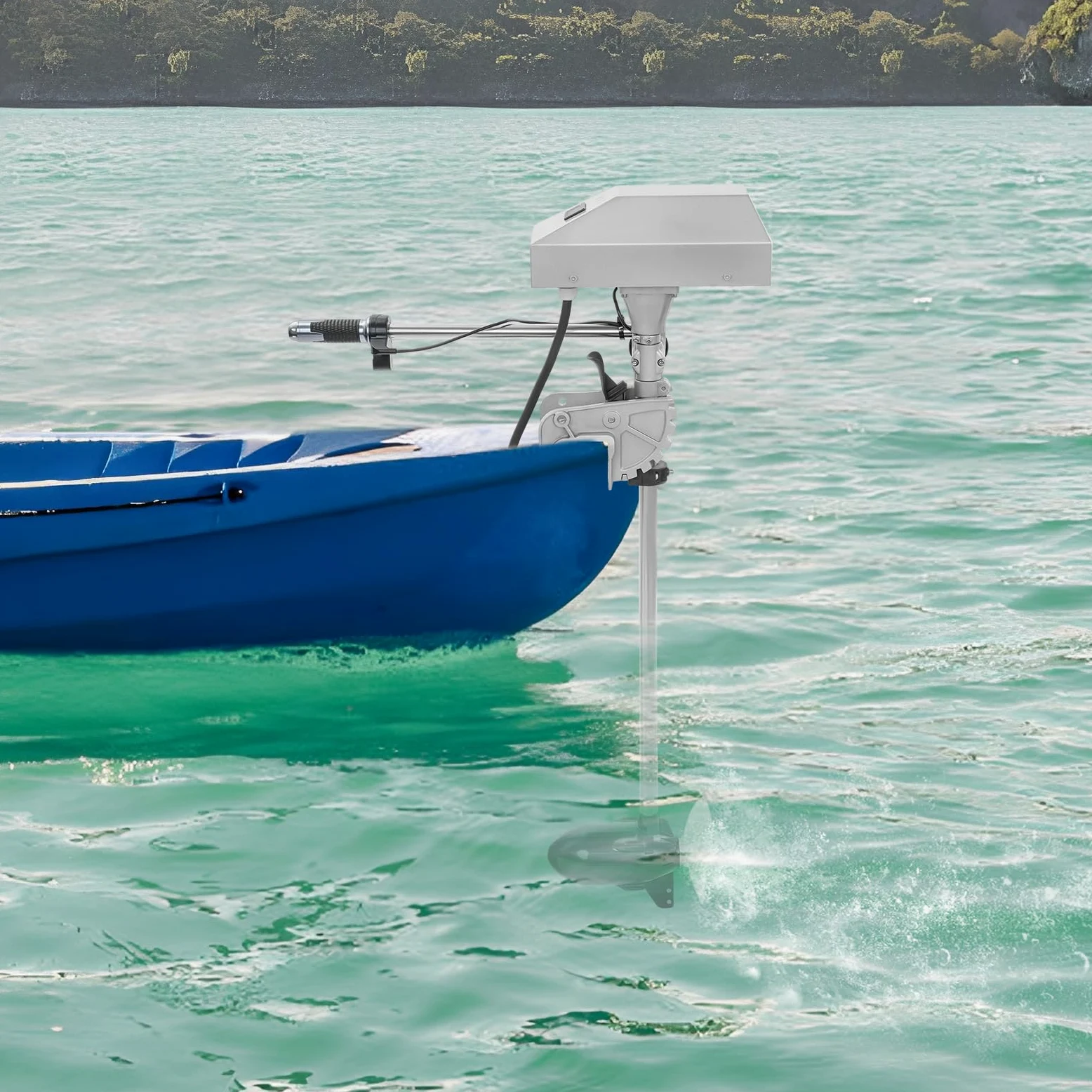 Genérico Motor fueraborda eléctrico 1500W, 12V/24V, sin escobillas, Velocidad máxima 4200rpm, Pantalla LED, Velocidad Variable, Marcha adelante/atrás, para Barcos de Pesca