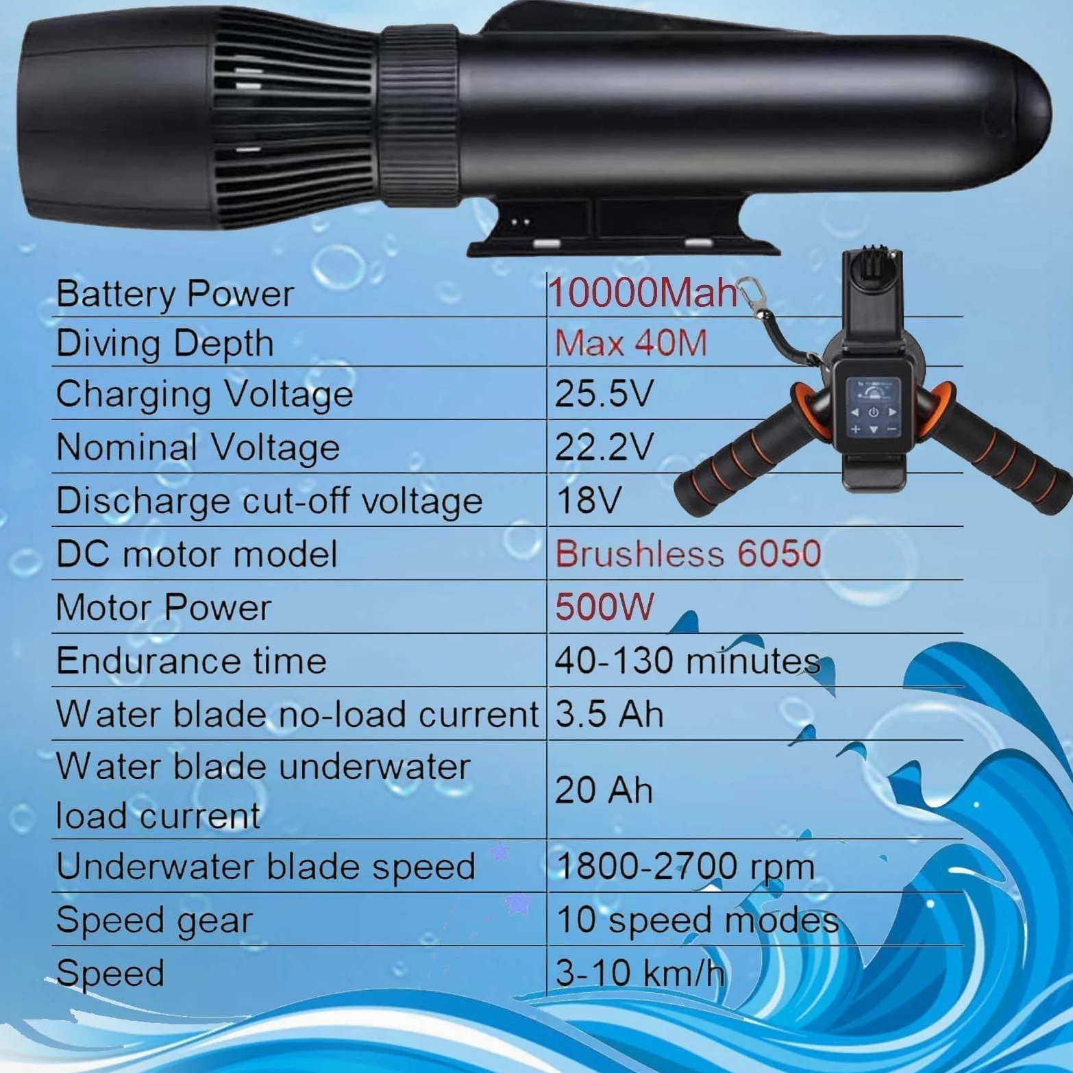 Flotador Inflable motorizado for Piscina, Moto acuática, Barco eléctrico Plegable con Scooter Submarino Desmontable de 500 W, Barco de PVC de Doble Aleta
