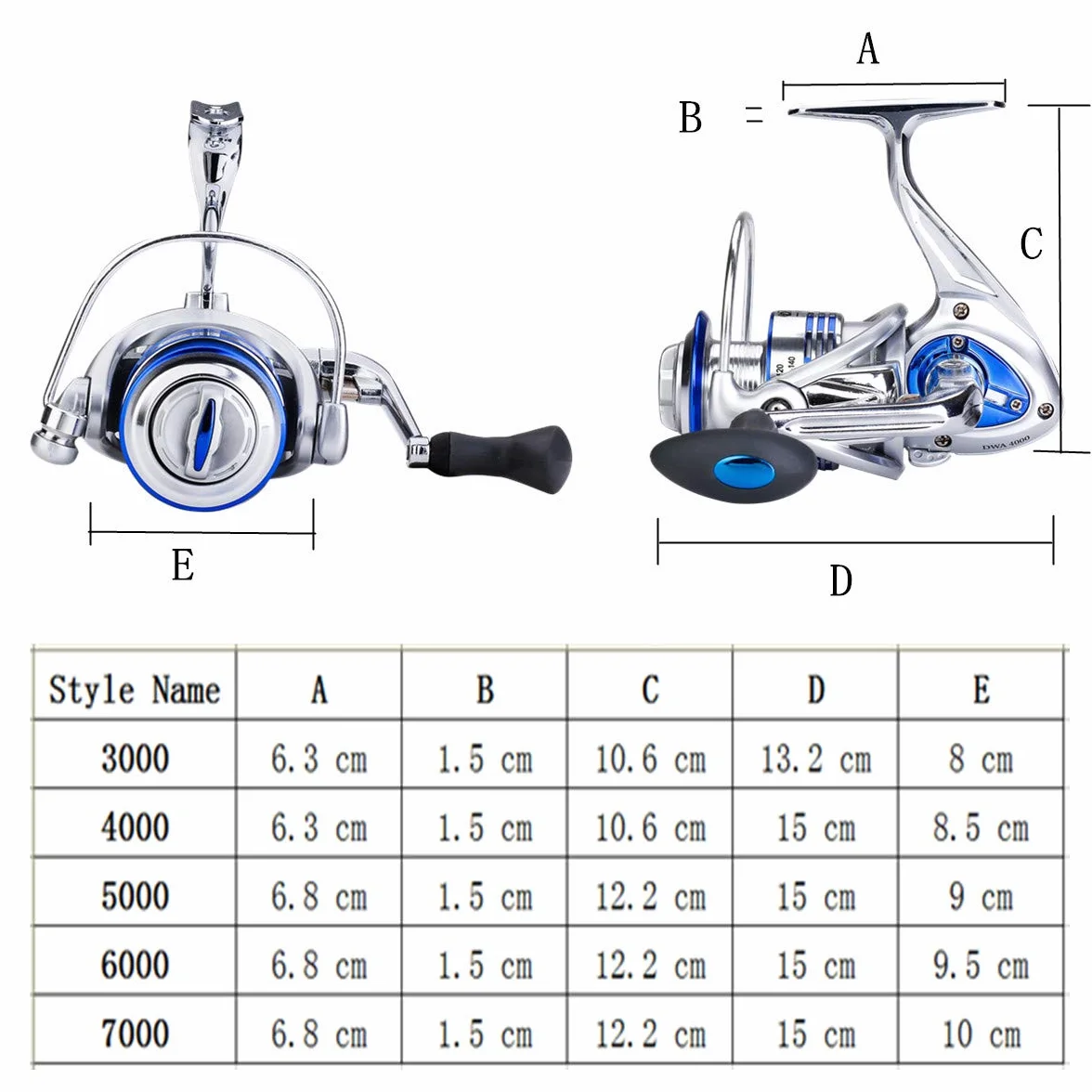 Diwa Carretes de Pesca Spinning para Agua Salada Agua Dulce 3000 4000 5000 6000 7000 Carretes Ultra Lisos Ultraligeros Equipo Potente Cuerpo de Metal Carretes de Pesca en Hielo