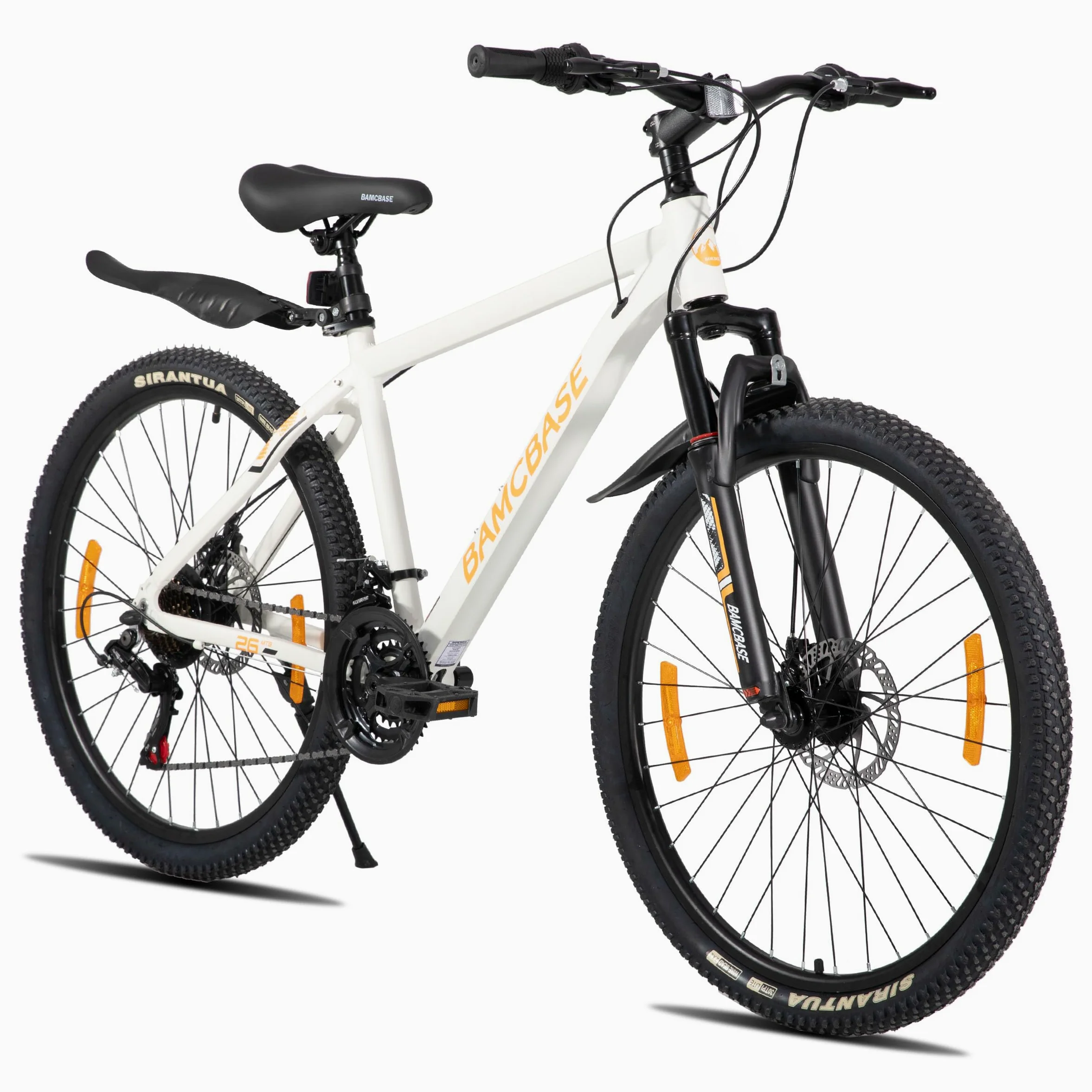 Hiland 26 - Bicicleta de montaña de 27,5 pulgadas, para hombre y mujer, con marco de aluminio, 21 velocidades, con freno de disco, color negro, azul, verde, morado y blanco