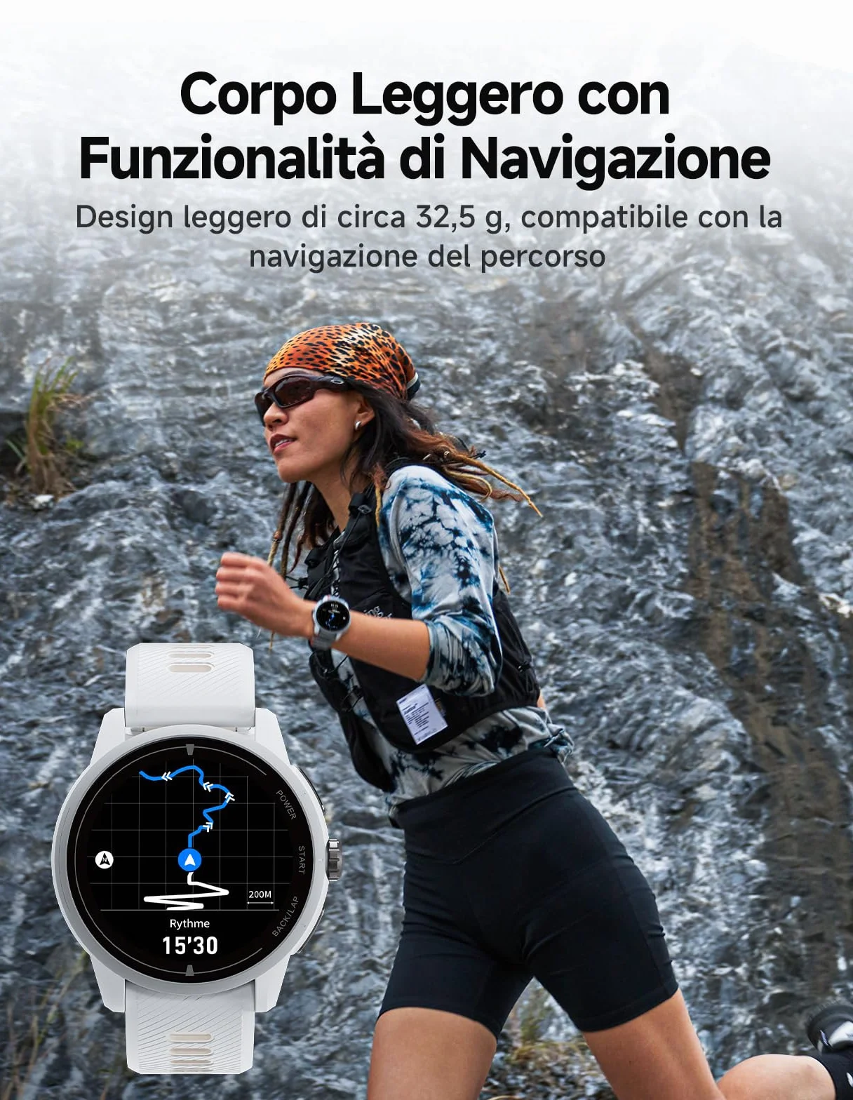 iGPSPORT VeRun Reloj Inteligente para Correr Ultraligero AMOLED 1,32" GPS Doble Frecuencia 14 Días Autonomía Negro