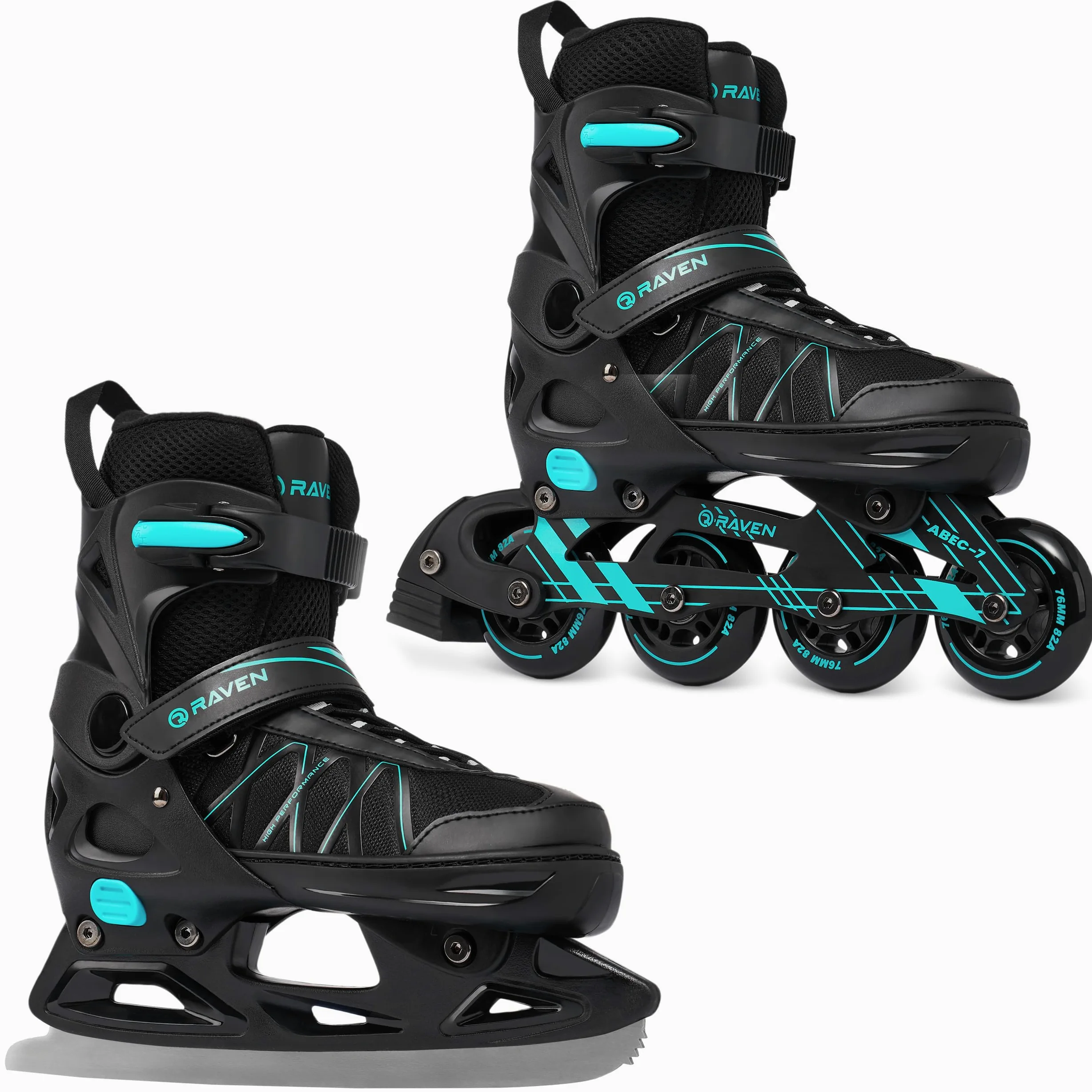 Raven Patines en línea ajustables 2 en 1 Expert con sistema de triple ventilación, rodamientos Carbon Abec7, sistema Trust-Fit