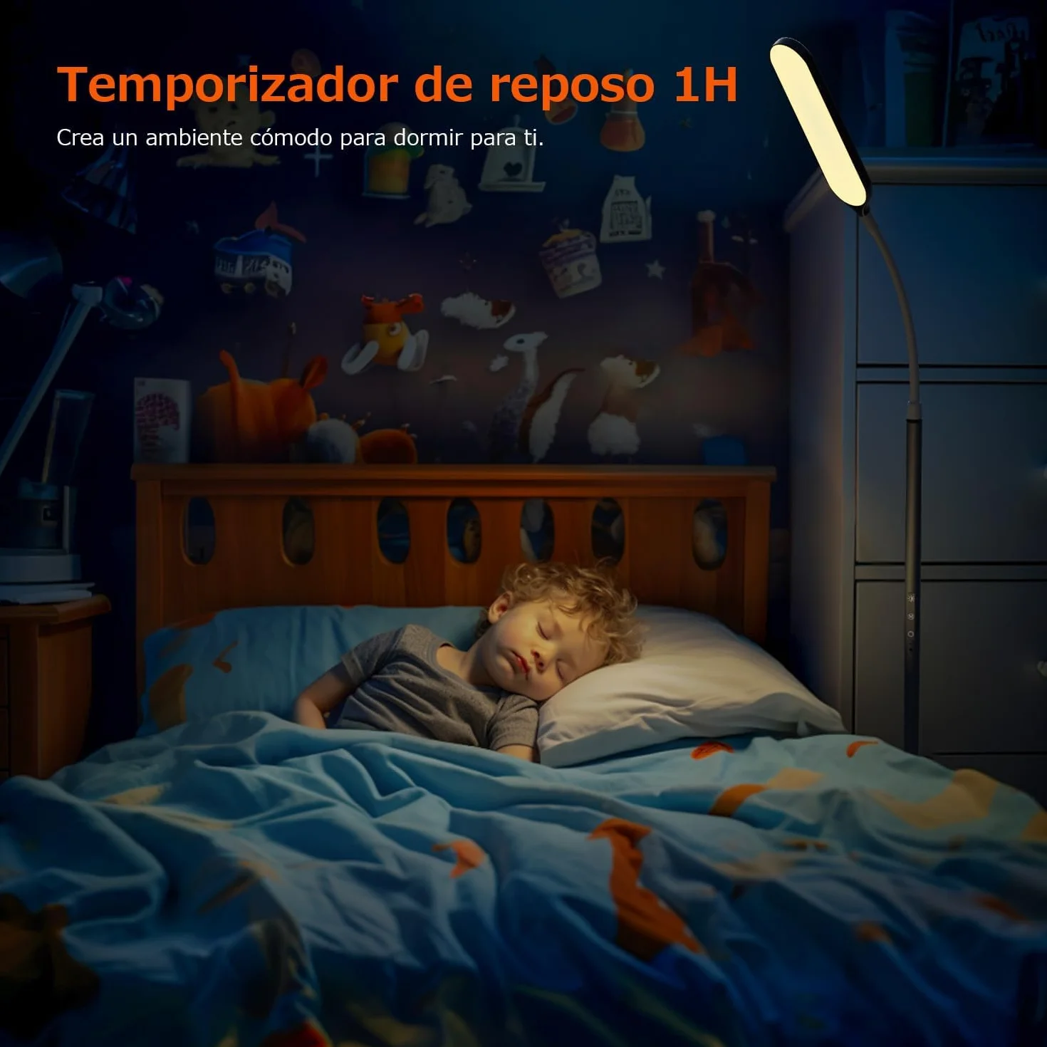 OUSFOT Lámpara de pie LED regulable 170 cm 3000-4000-6000 K Control táctil y remoto