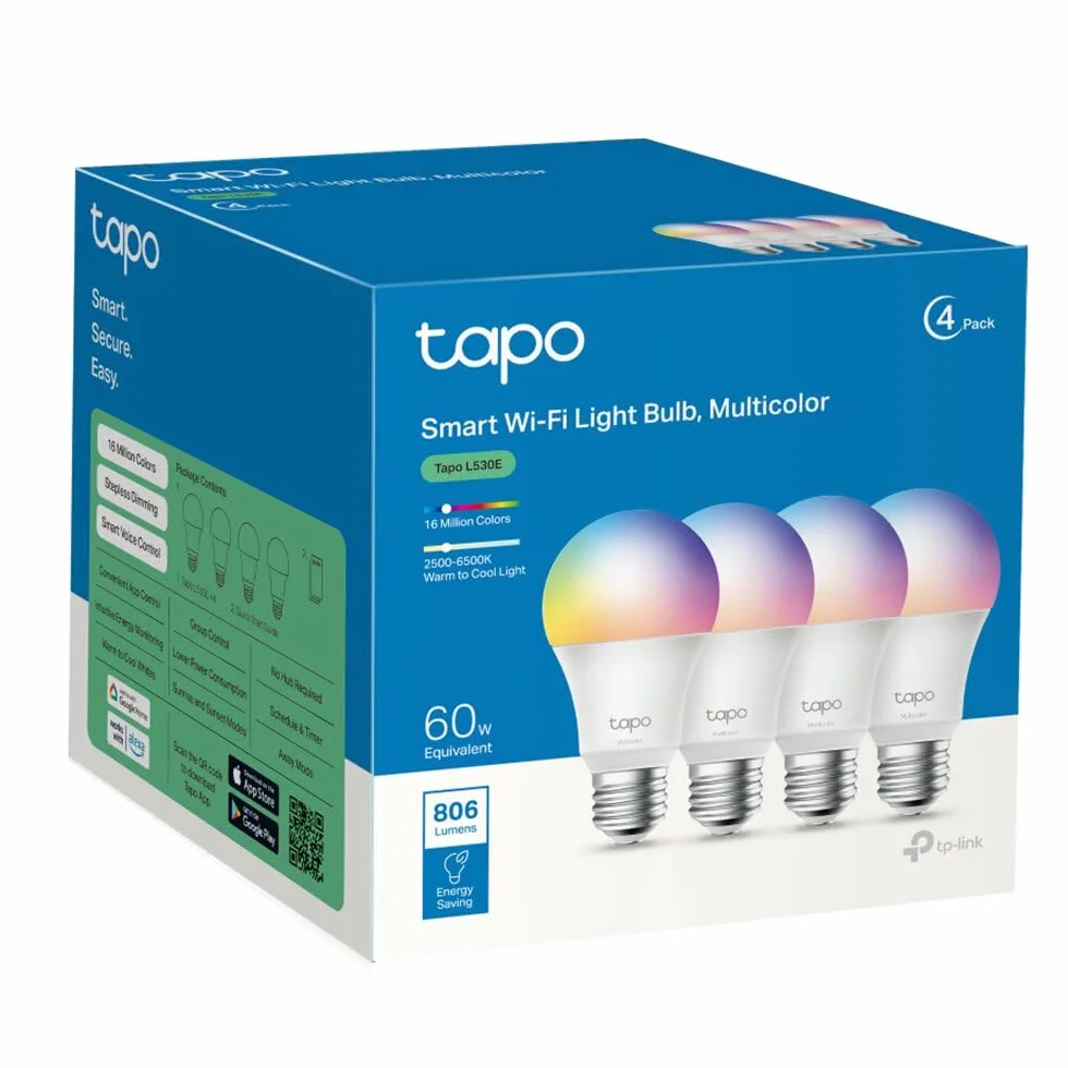 Tapo L530E Bombilla LED Inteligente Wi-Fi Multicolor Regulable E27 8.7W 806 lúmenes Alexa Google Home