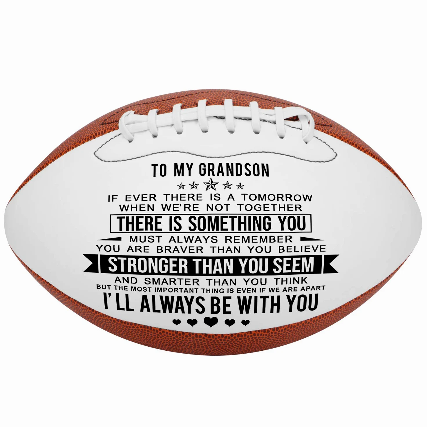 KWOOD Balón de fútbol personalizado de cuero grabado para interiores y exteriores, con bomba y bolsa de transporte, el mejor regalo para nieto, aniversario, cumpleaños, graduación