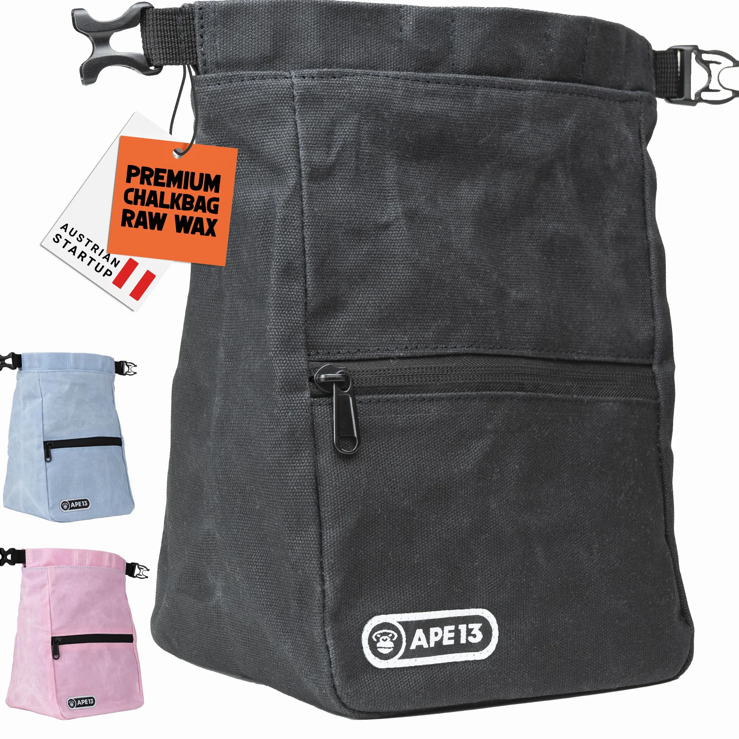 Bolsa de magnesio para bouldern 3 colores resistente tapa enrollable cierre magnético
